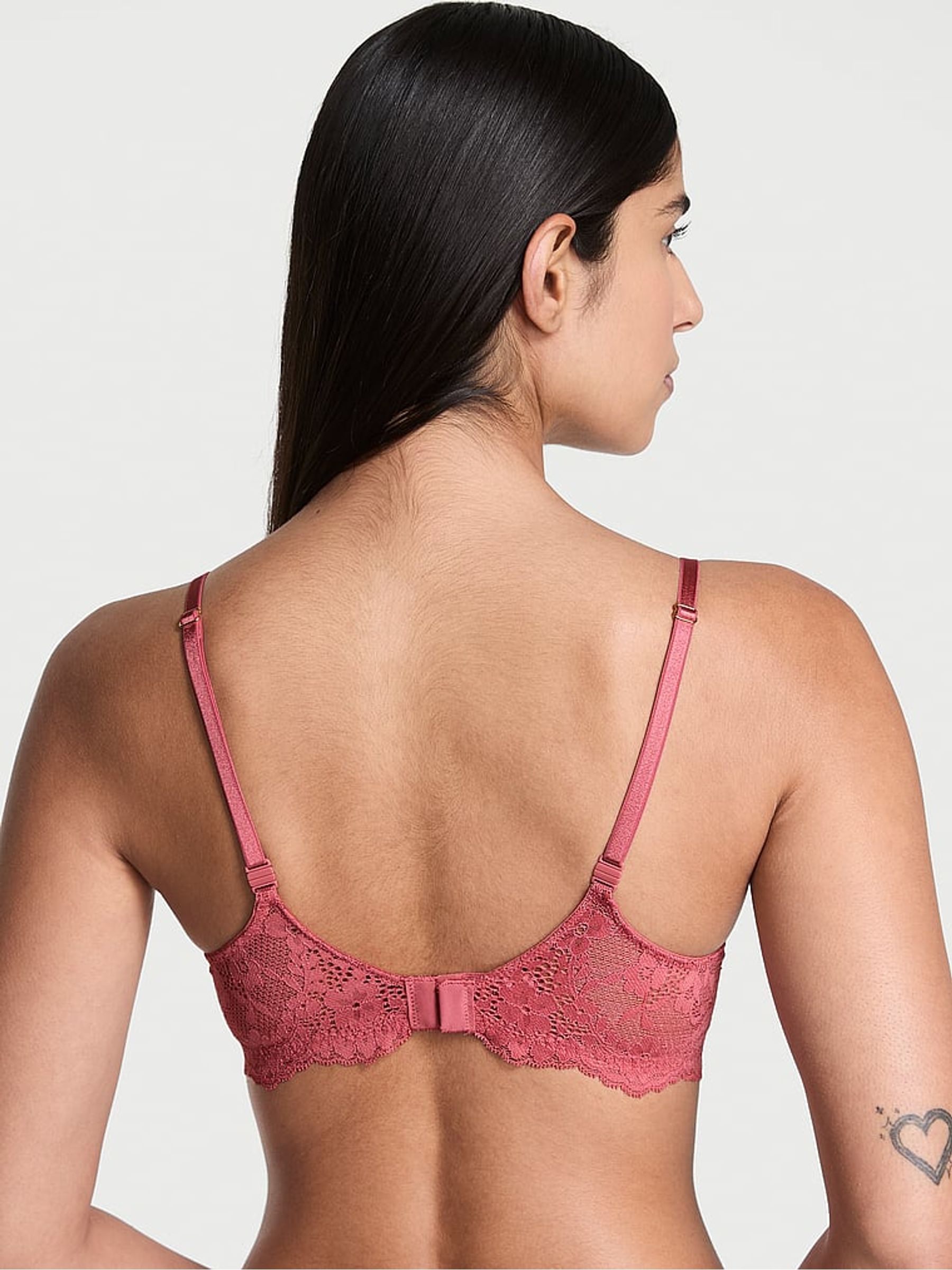 Seductive Rose Pink Lightly Lined Demi Lace Bra - Image 2 of 3