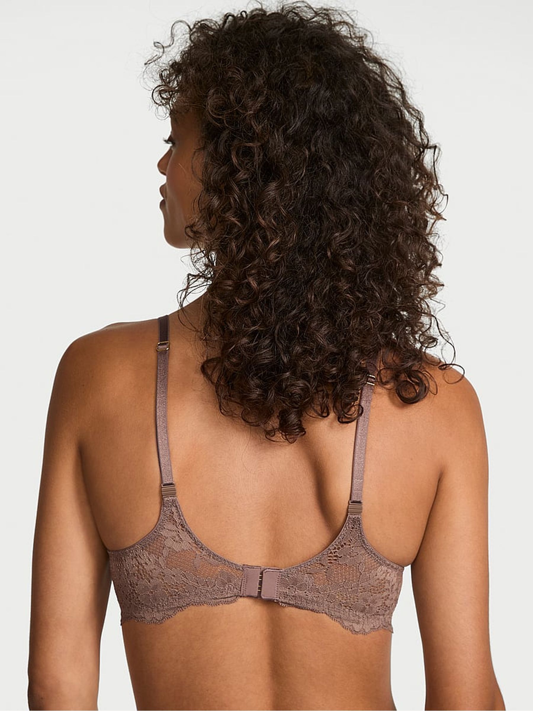 Cloudy Grey Lace Trim Push Up Bra - Image 2 of 2