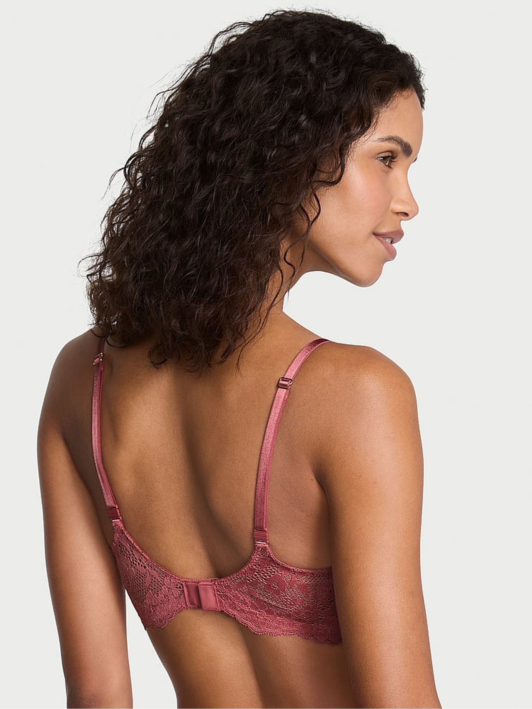 Seductive Rose Pink Unlined Balcony Lace Bra - Image 2 of 3