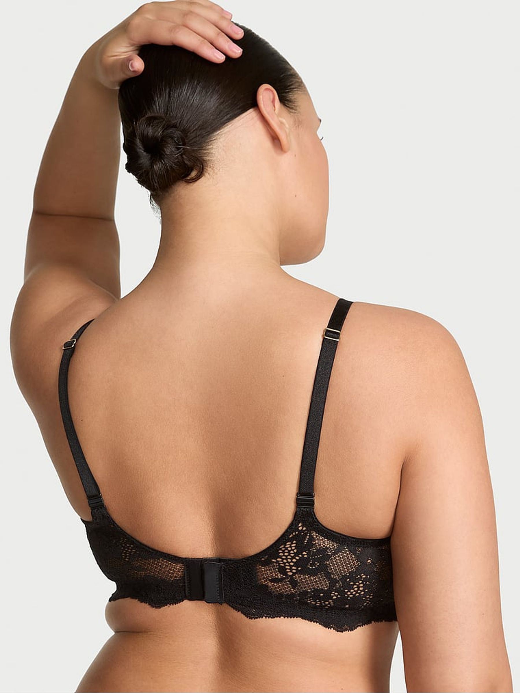 Black Lace Trim Push Up Bra - Image 2 of 2