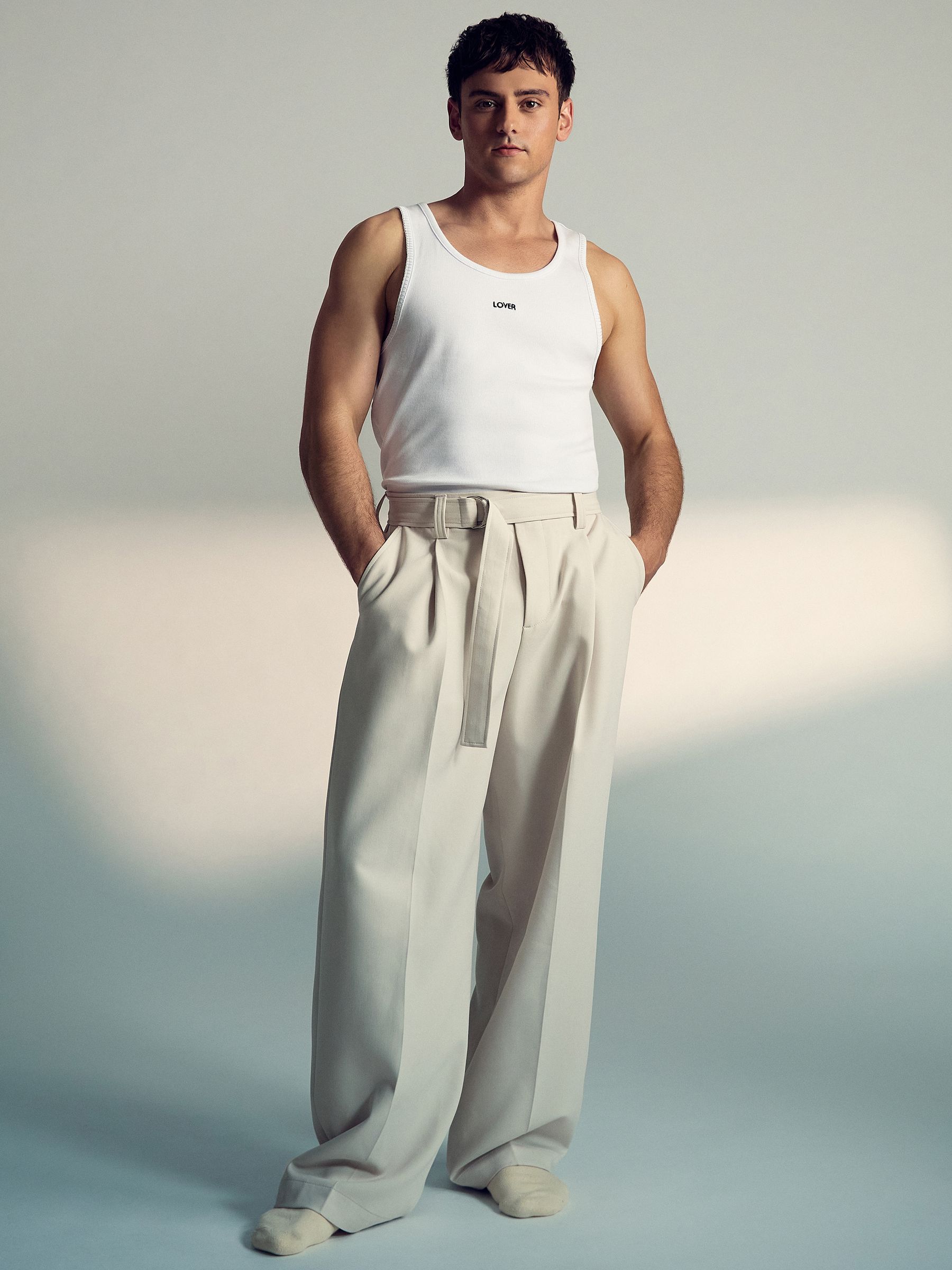 Reiss | Tom Daley Cotton Lover Vest with Stretch in White - Image 1 of 5