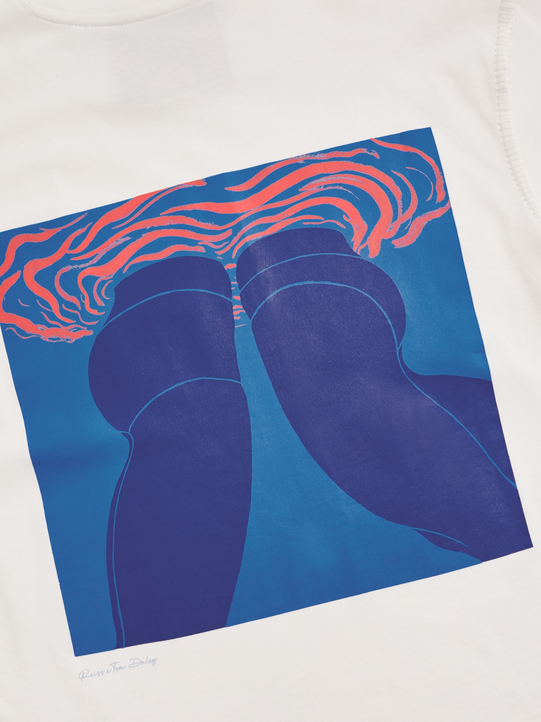 Reiss | Tom Daley Graphic-Print T-Shirt in White - Image 5 of 5