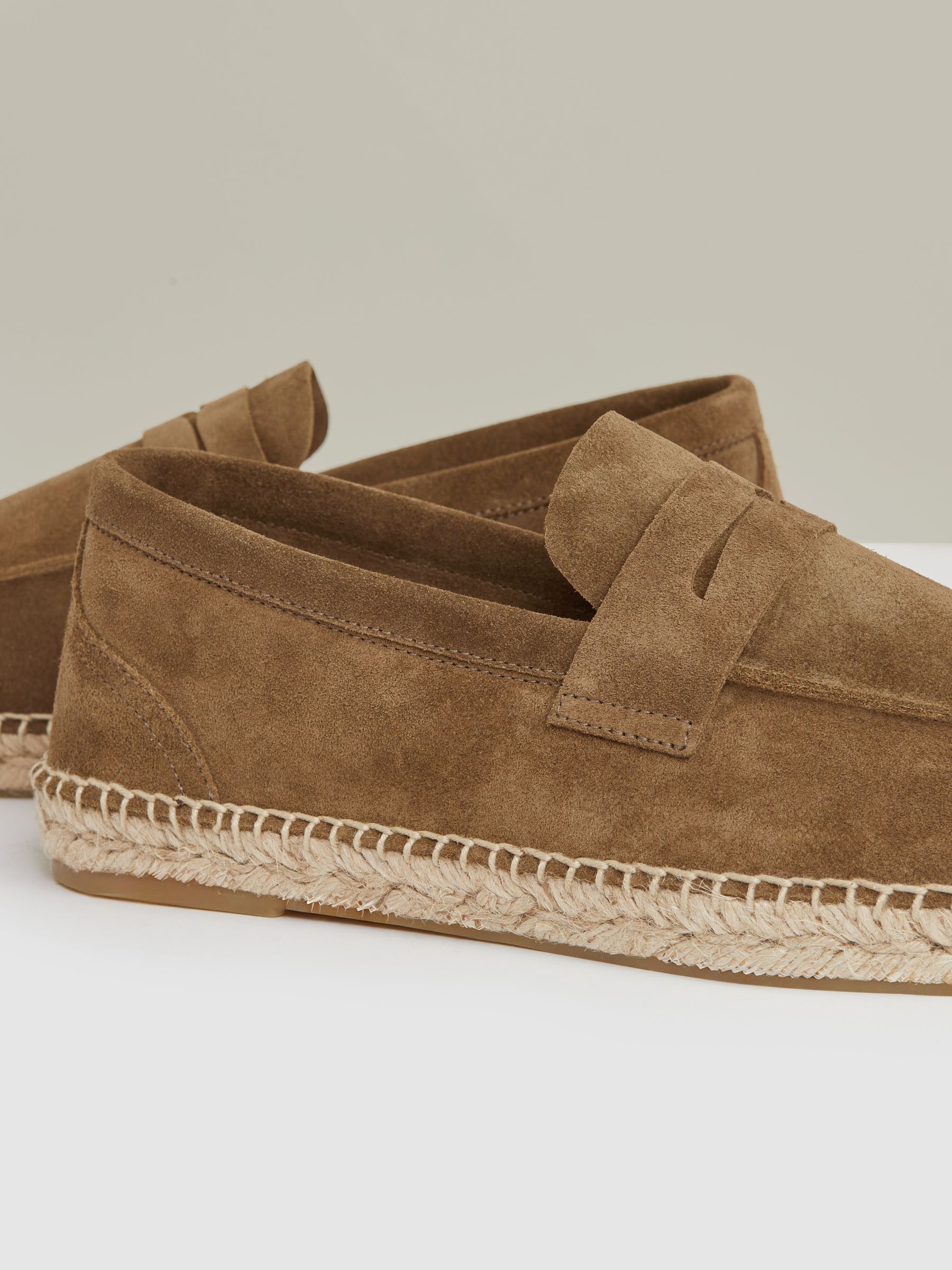 Suede Penny-Strap Espadrilles in Stone - Image 6 of 6