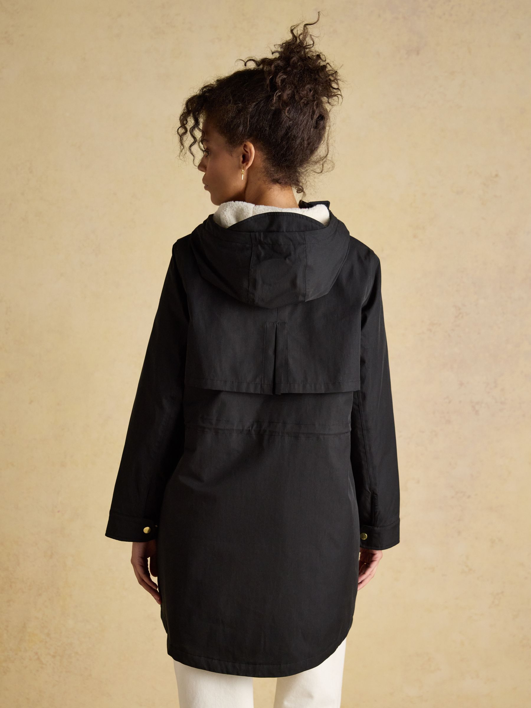 Portwell Cosy Black Fleece Lined Waterproof Raincoat with Hood - Image 2 of 10 Portwell Cosy Black Fleece Lined Waterproof Raincoat with Hood - Image 2 of 10