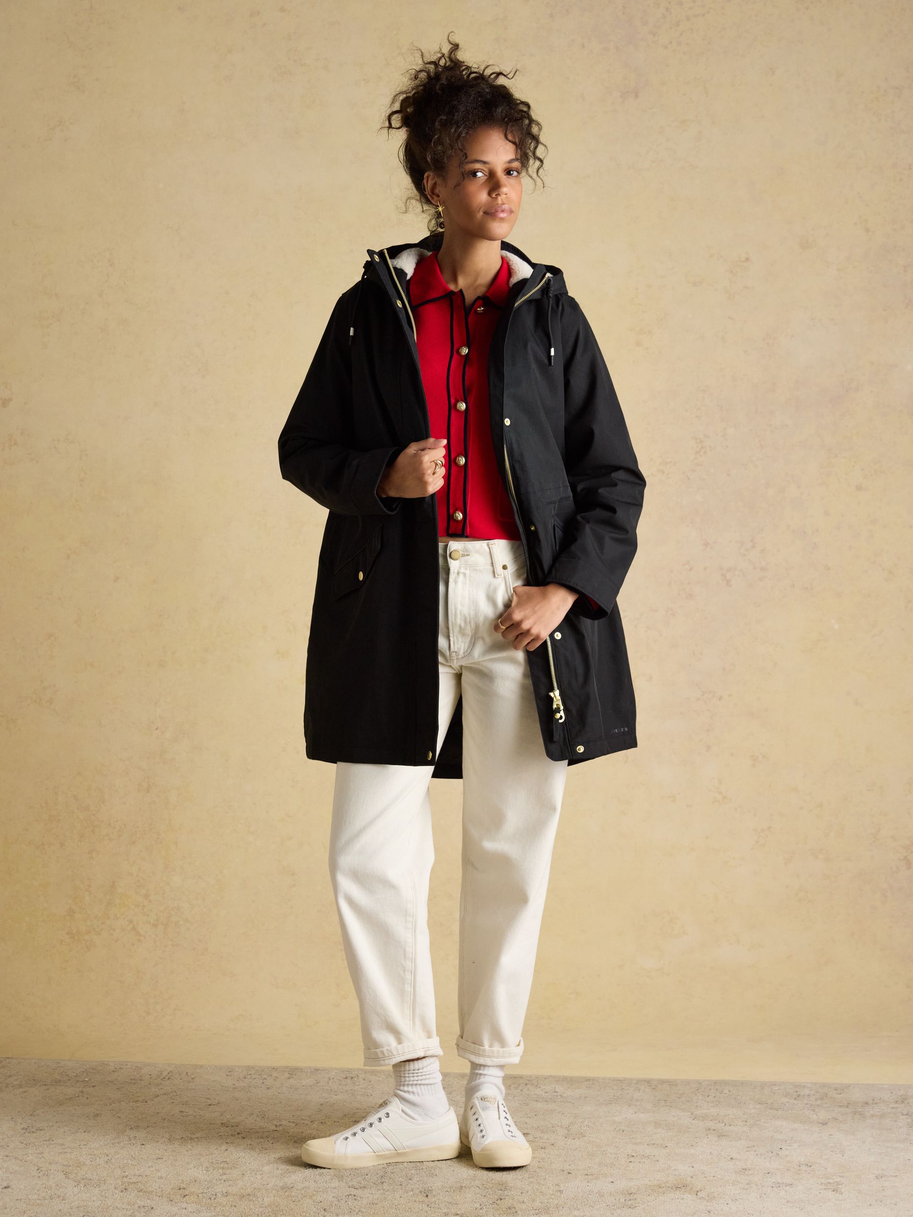 Portwell Cosy Black Fleece Lined Waterproof Raincoat with Hood - Image 4 of 10