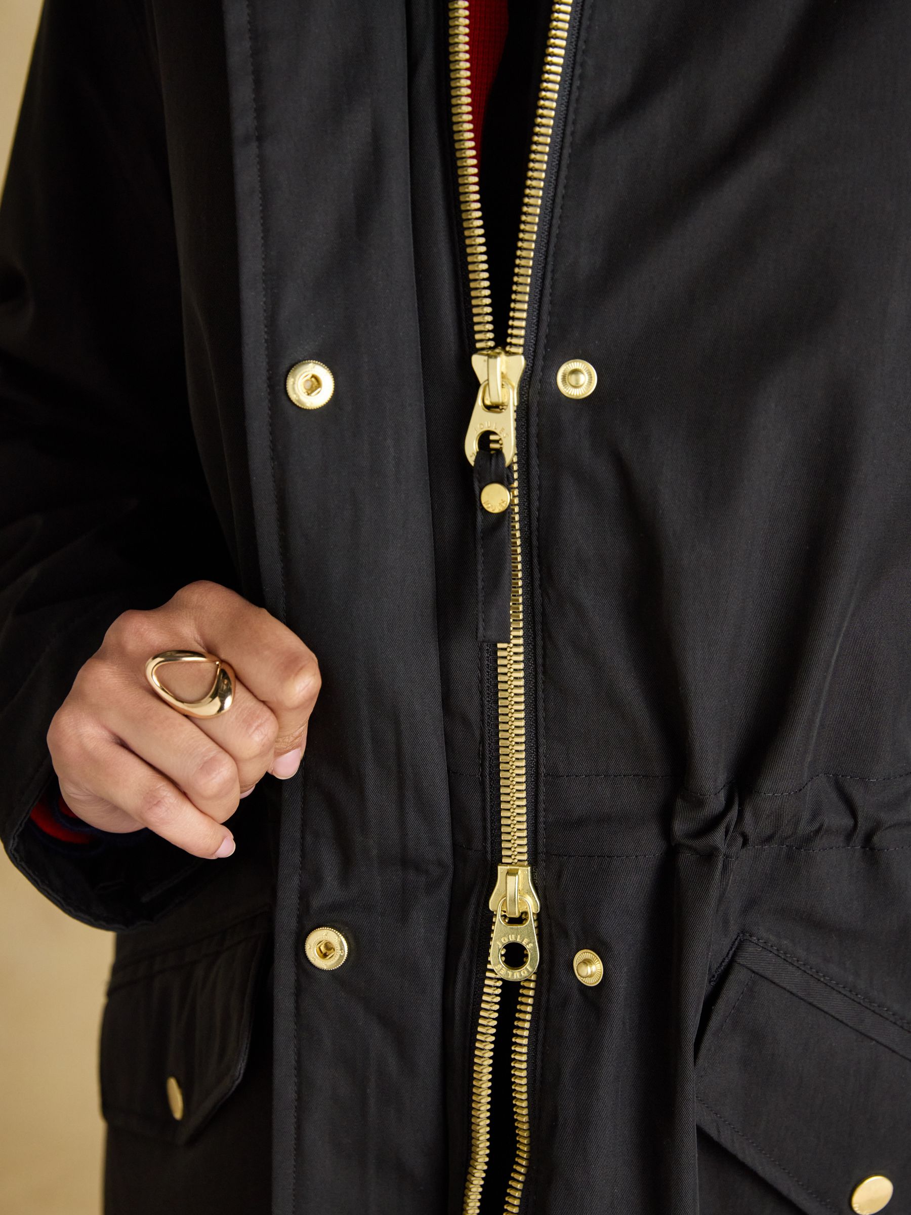 Portwell Cosy Black Fleece Lined Waterproof Raincoat with Hood - Image 5 of 10