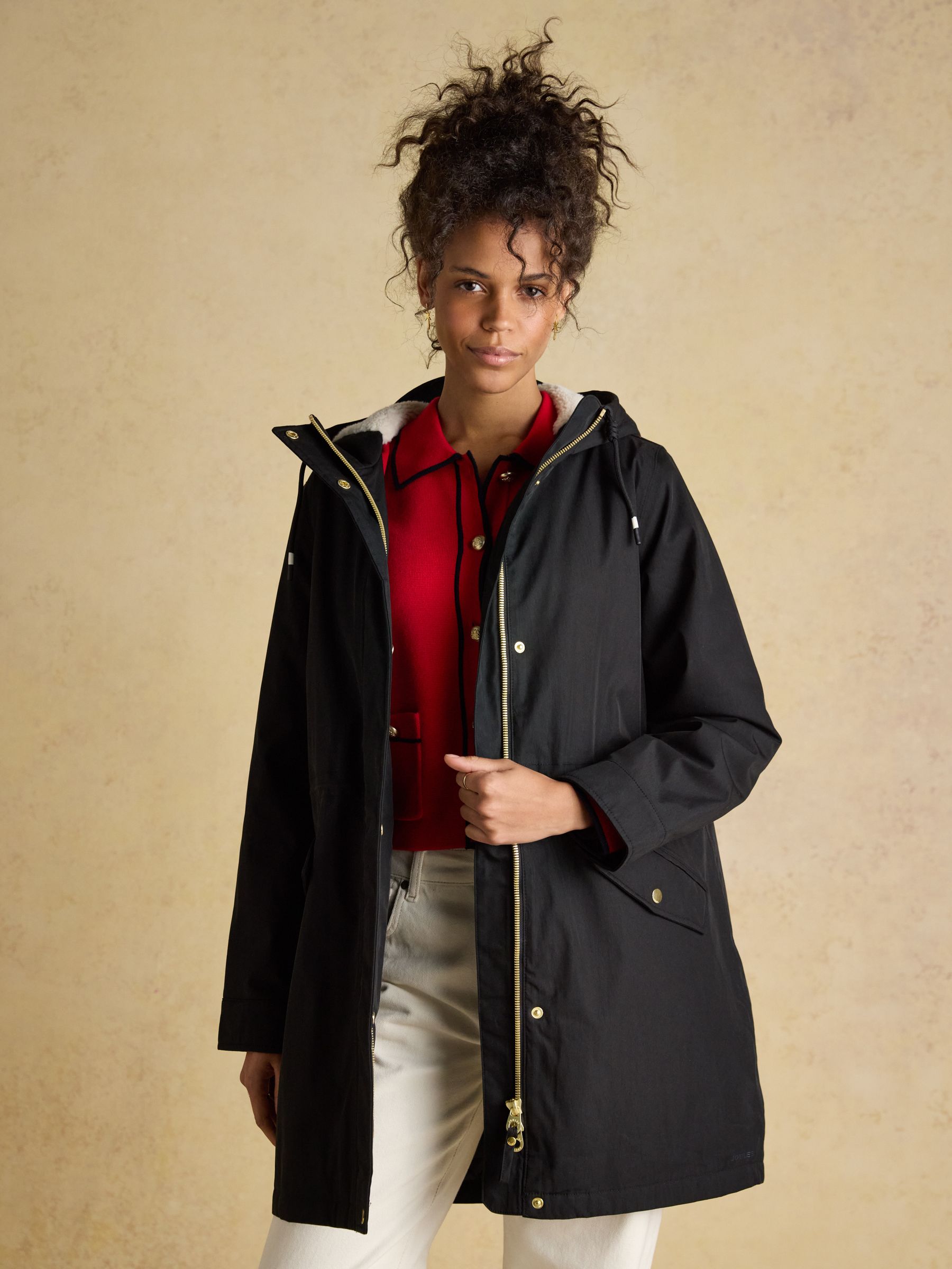 Portwell Cosy Black Fleece Lined Waterproof Raincoat with Hood - Image 6 of 10