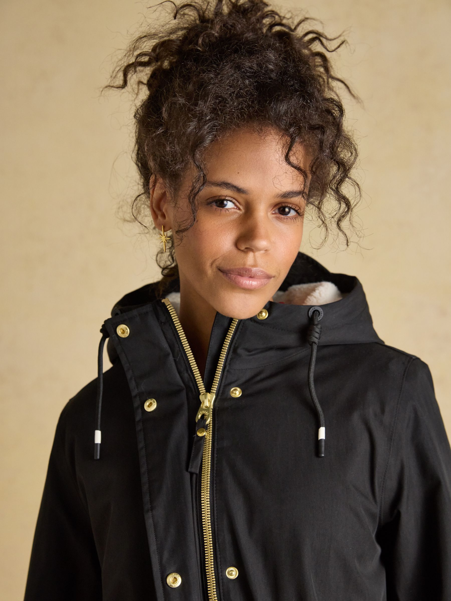 Portwell Cosy Black Fleece Lined Waterproof Raincoat with Hood - Image 8 of 10