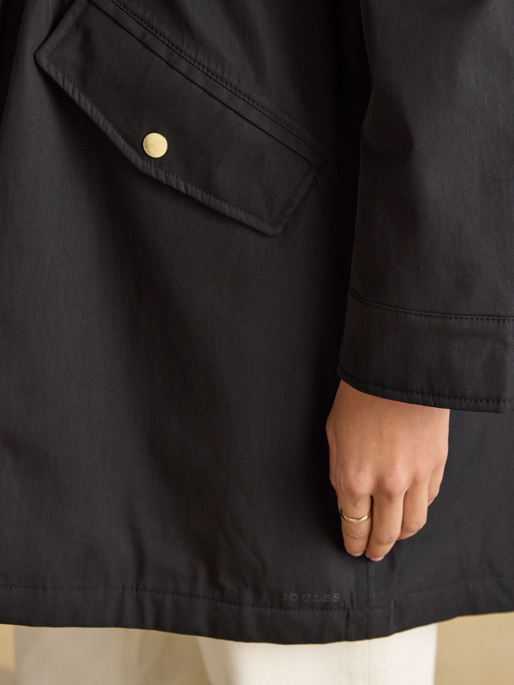 Portwell Cosy Black Fleece Lined Waterproof Raincoat with Hood - Image 9 of 10