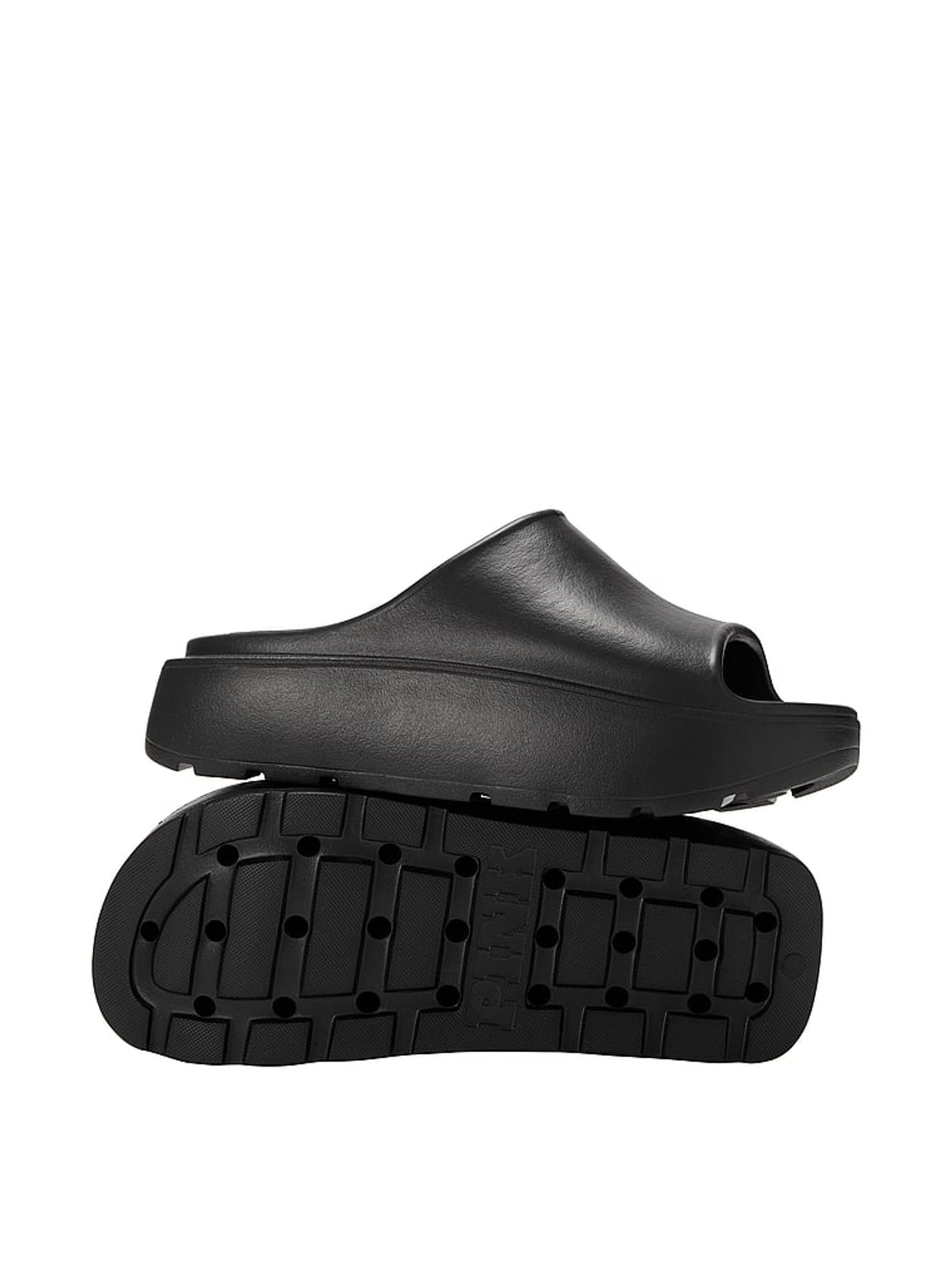 Black Platform Slide Sandals - Image 2 of 2