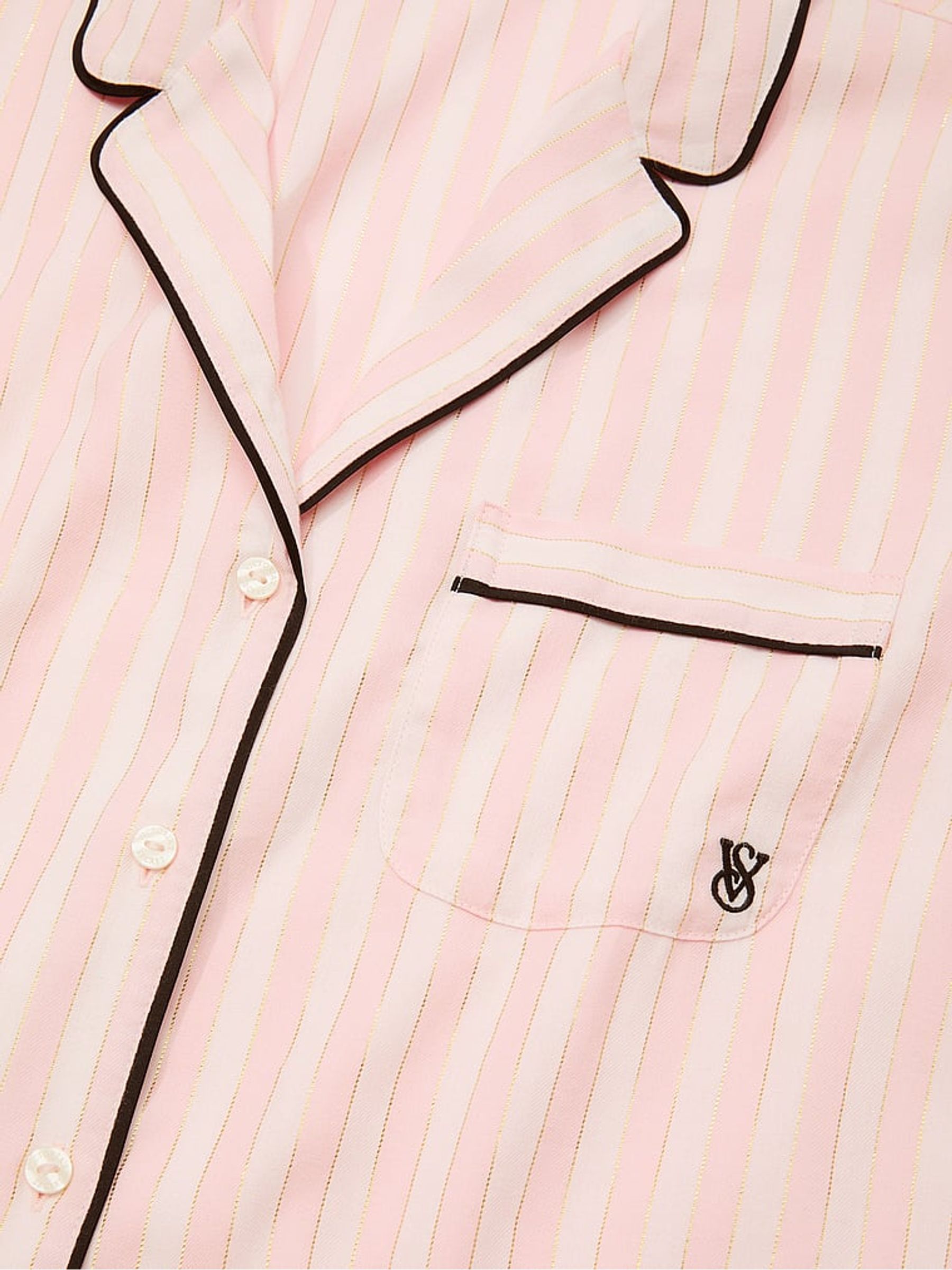 Pretty Blossom Pink Stripe Flannel Long Pyjamas Set - Image 4 of 4
