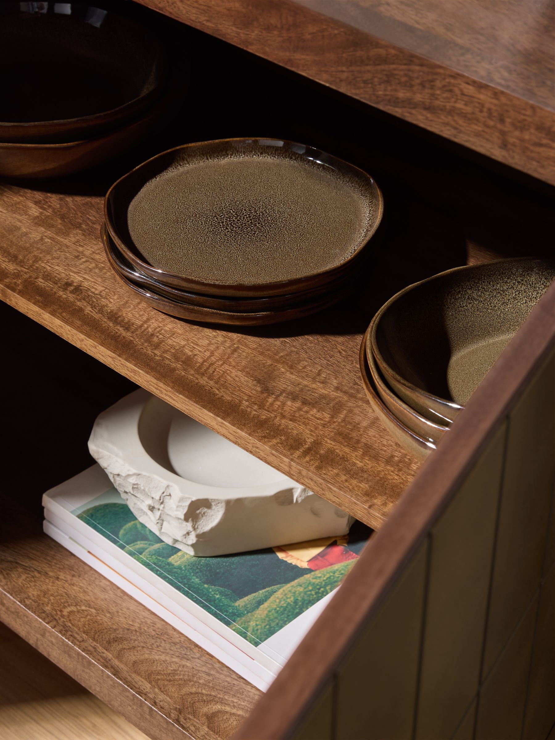 Stellan Mango Wood Small Sideboard in Green Tile Effect - Image 3 of 5
