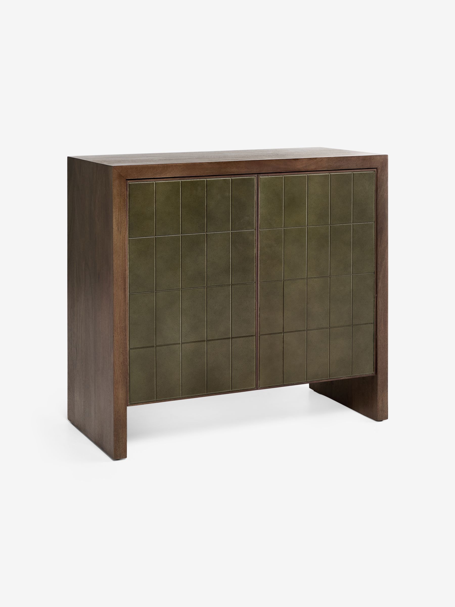 Stellan Mango Wood Small Sideboard in Green Tile Effect - Image 4 of 5
