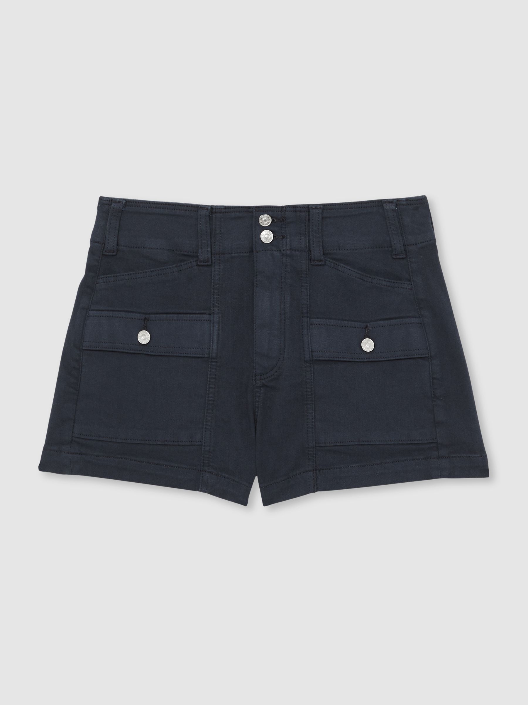 Paige Cargo Shorts in Navy - Image 2 of 5