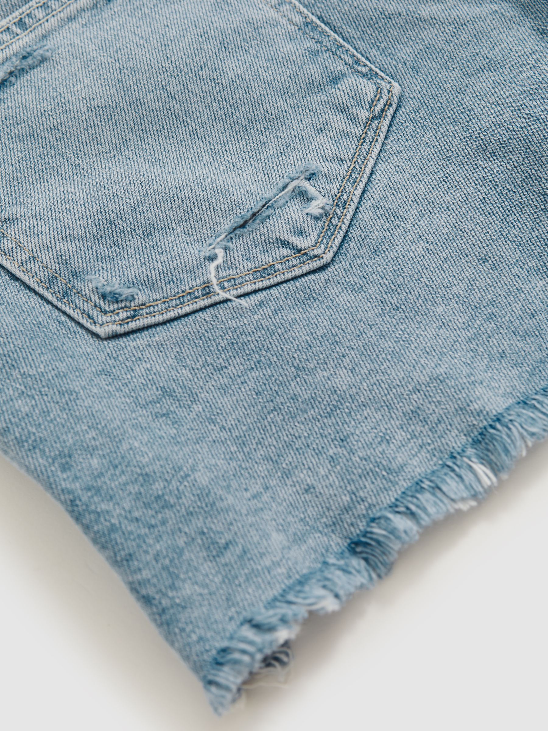 Paige Raw Hem Shorts in Light Blue - Image 5 of 5