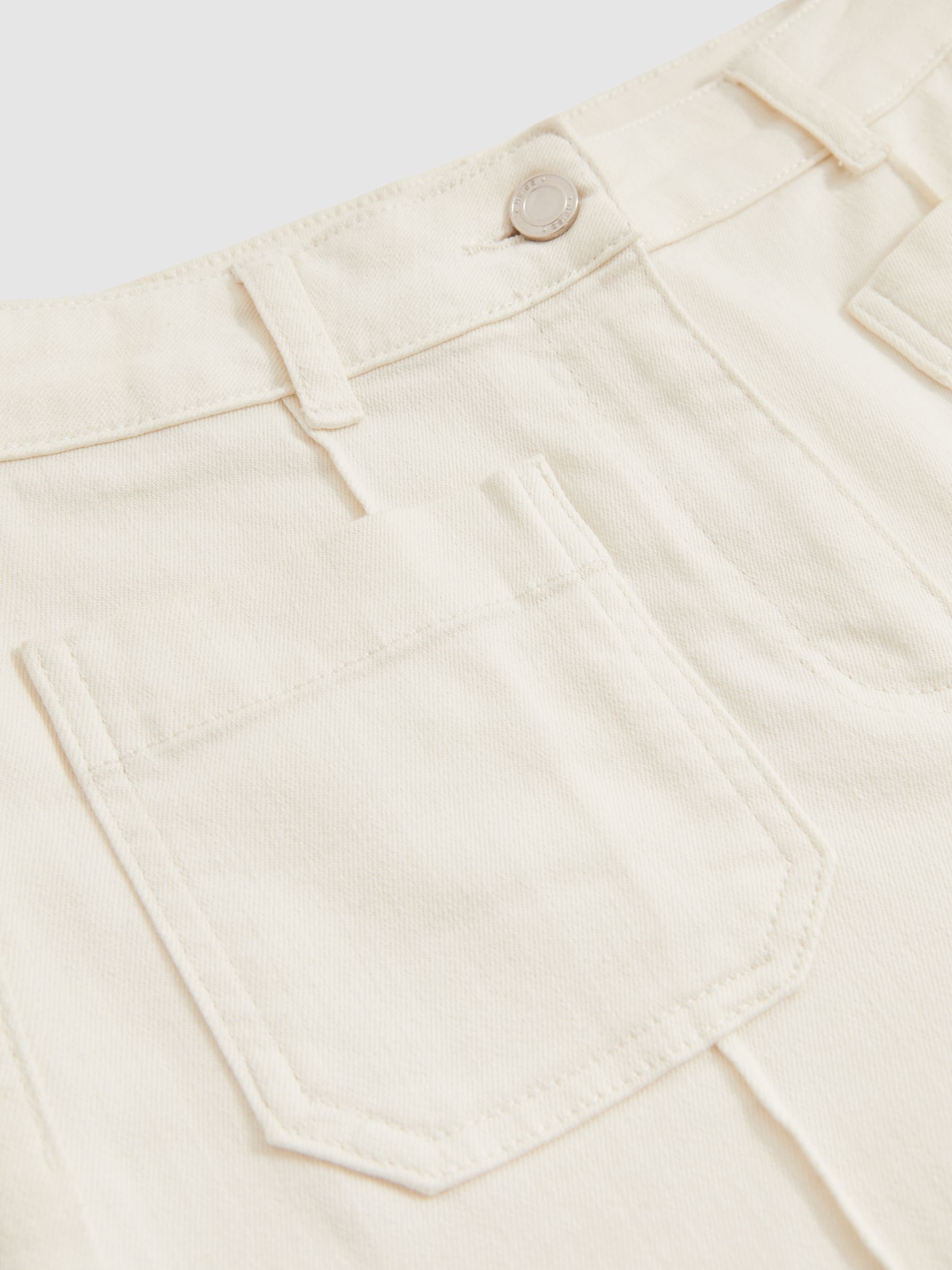 Patch-Pocket Flared Jeans in Ecru - Image 6 of 6