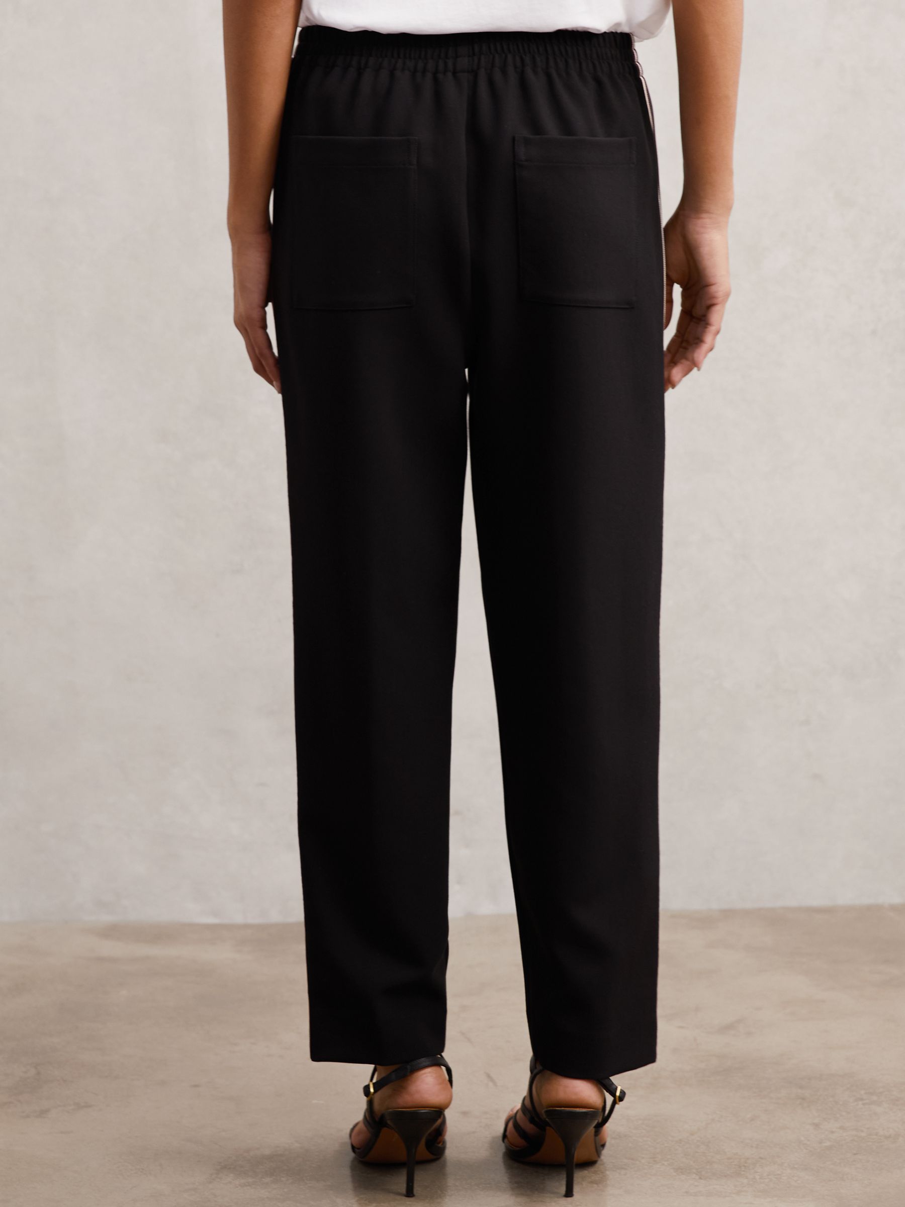 Side-Stripe Wide-Leg Trousers in Black - Image 5 of 6