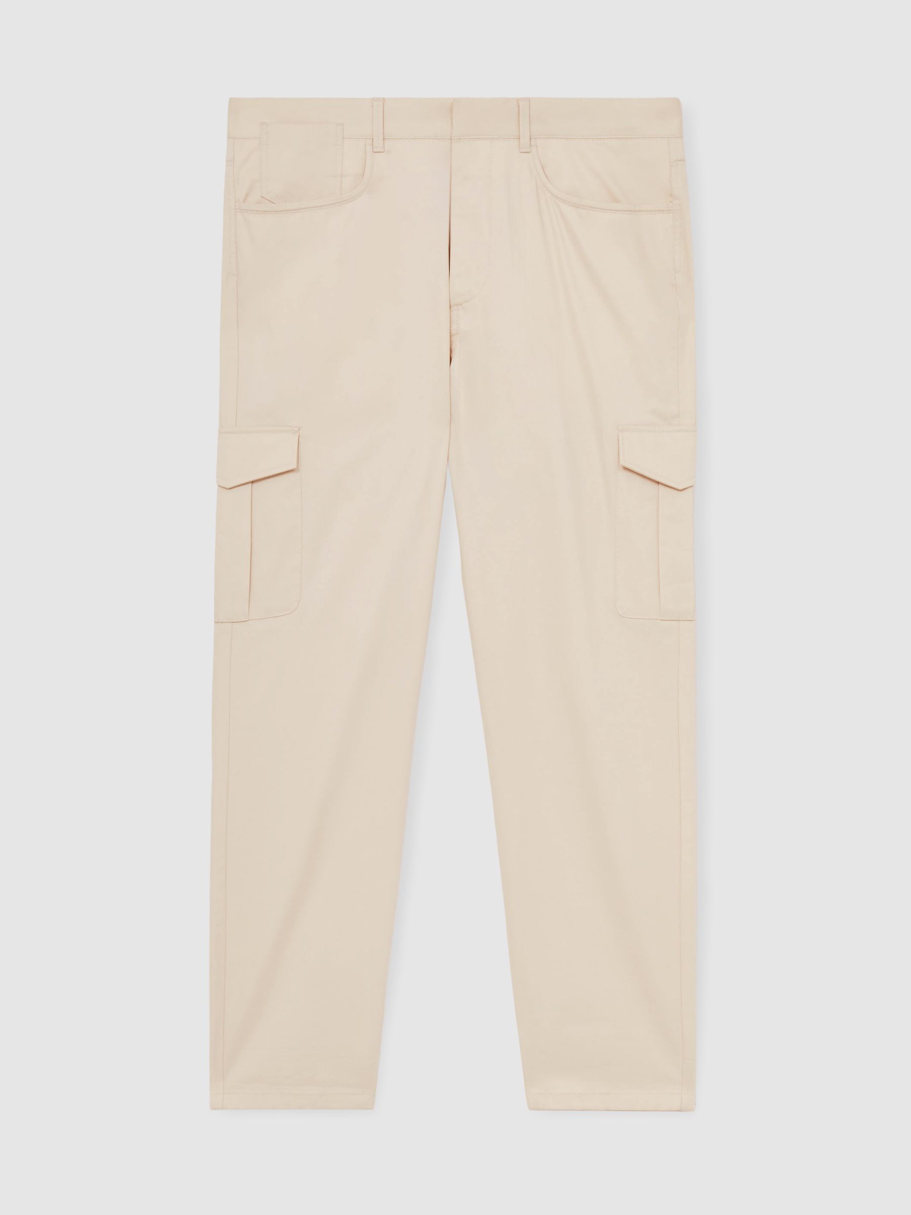 Cotton-Lyocell Cargo Trousers in Light Stone - Image 2 of 6