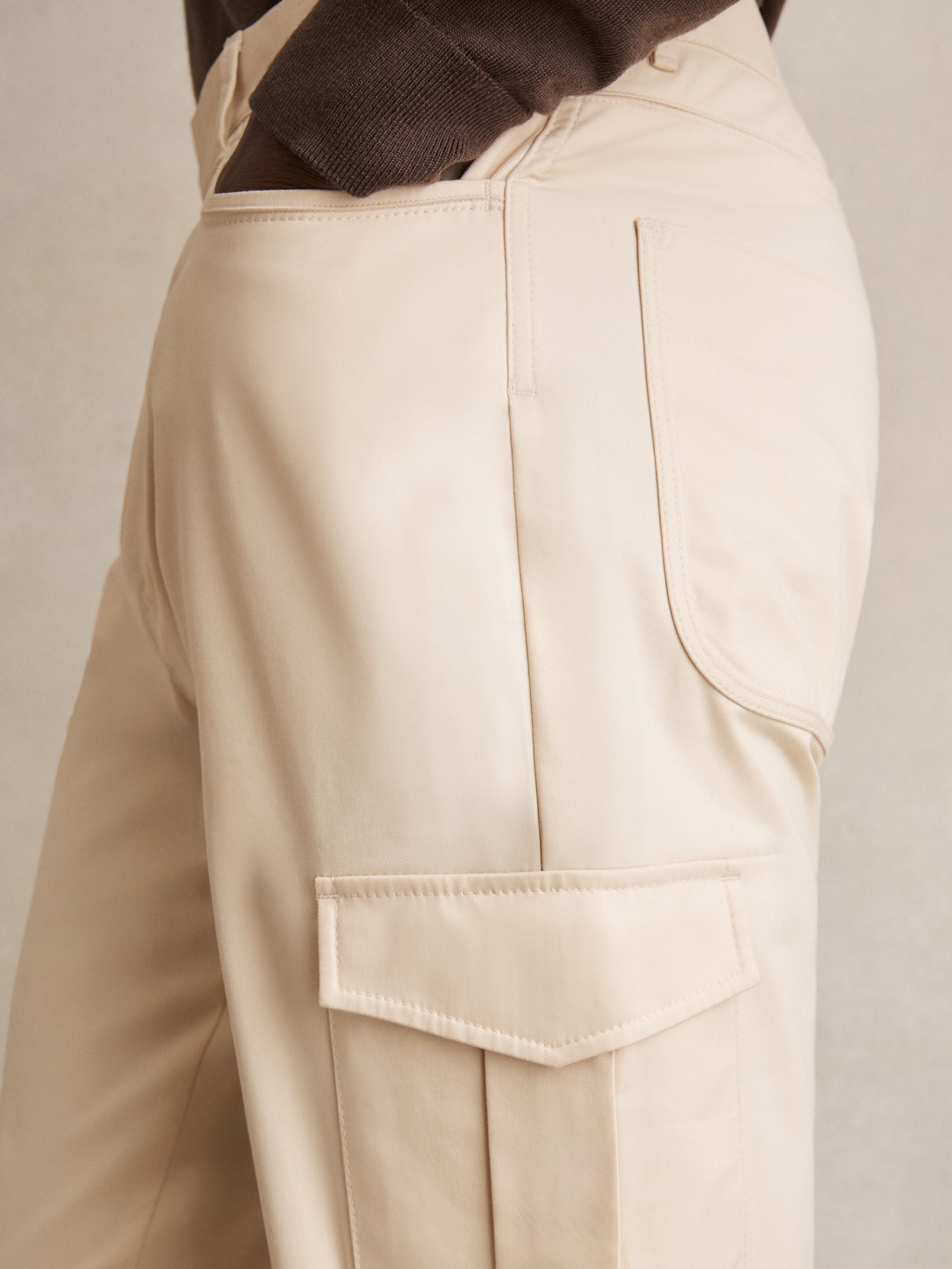 Cotton-Lyocell Cargo Trousers in Light Stone - image 5