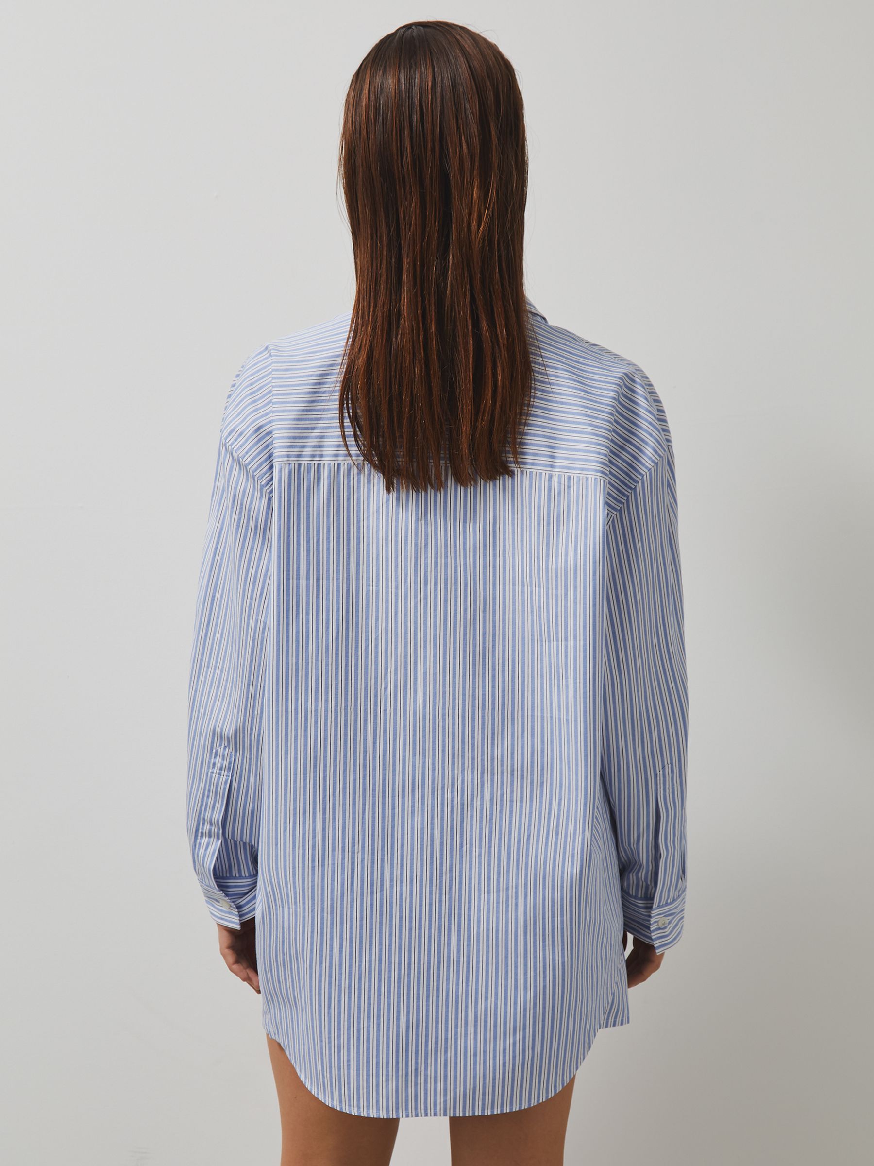 McLaren F1 Team Oversize Stripe Shirt in Soft Blue/White - Image 4 of 7