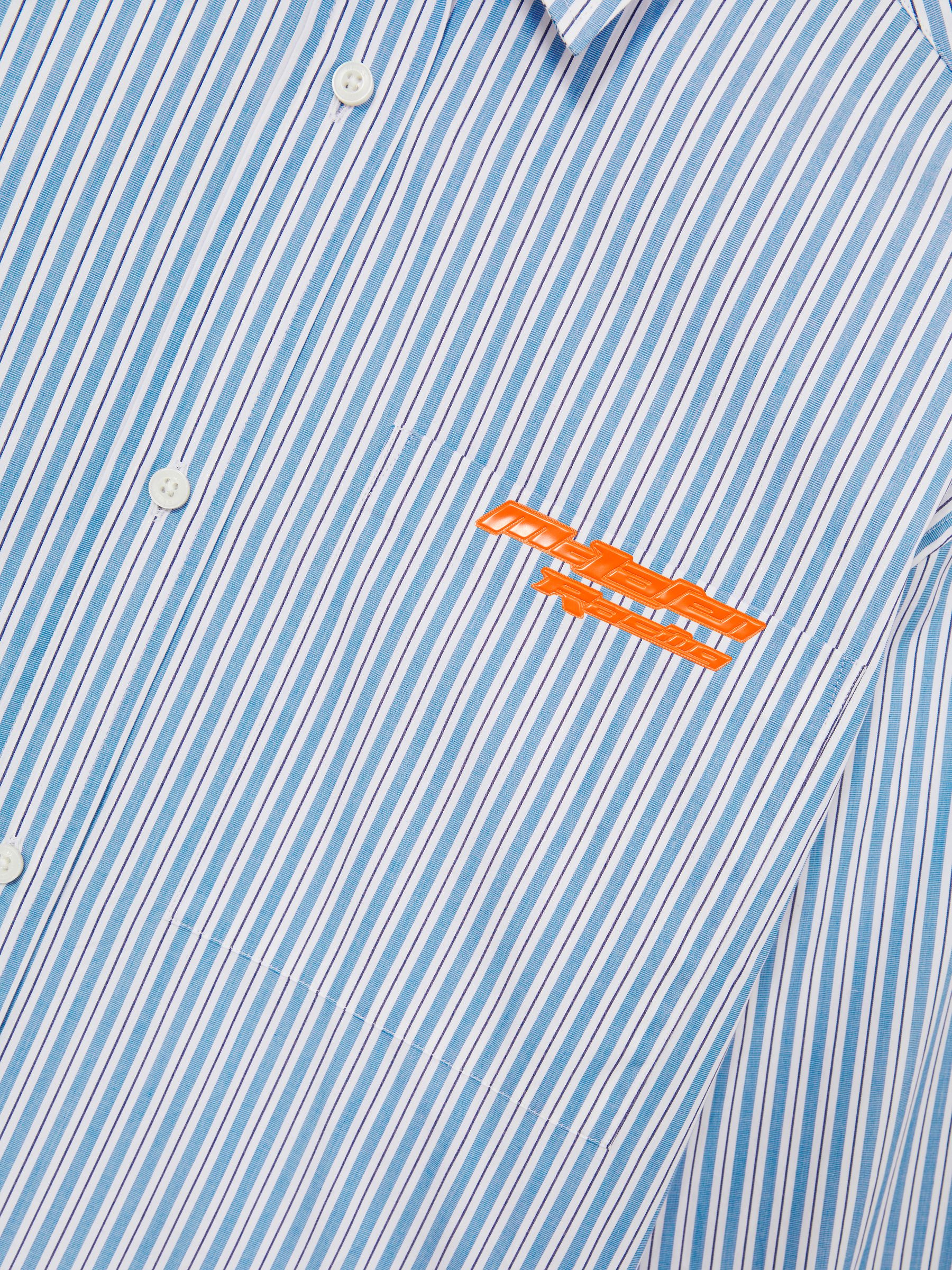 McLaren F1 Team Oversize Stripe Shirt in Soft Blue/White - Image 7 of 7