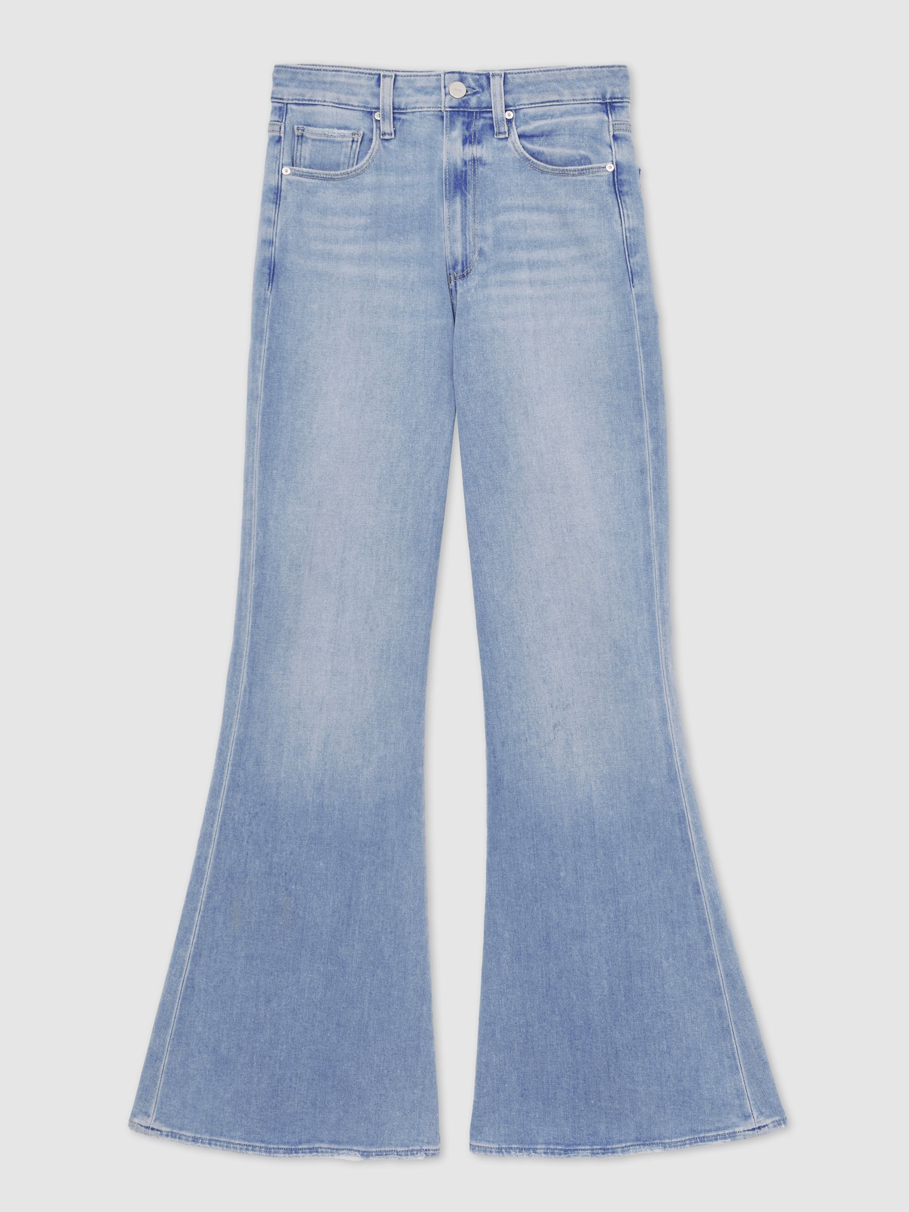 Paige Mid-Rise Flared Jeans in Light Blue - Image 2 of 5