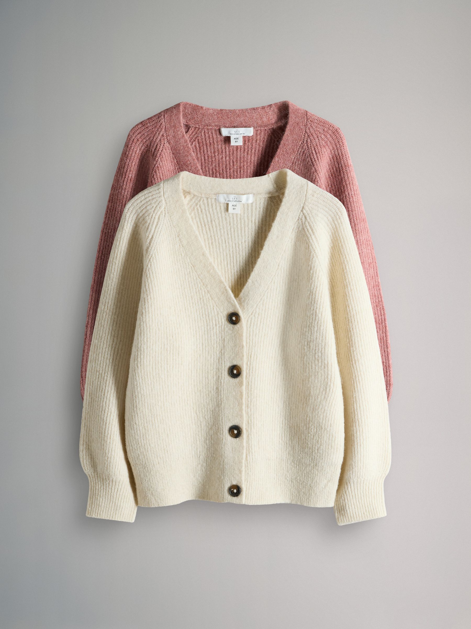 2 Pack V-Neck Ribbed Knit Cardigans - Image 1 of 5