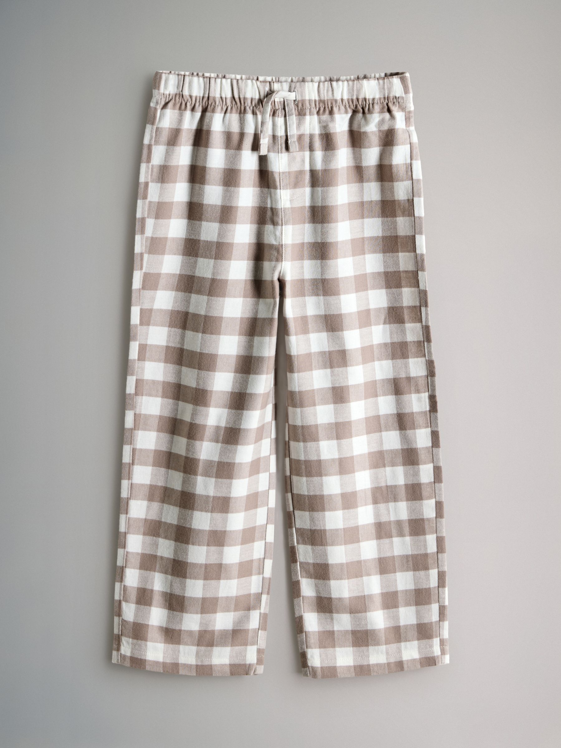 Pink/Cream/Brown 3 Pack Long Sleeve Cotton Jersey T-Shirt and Woven Bottom Pyjamas Set - Image 4 of 6