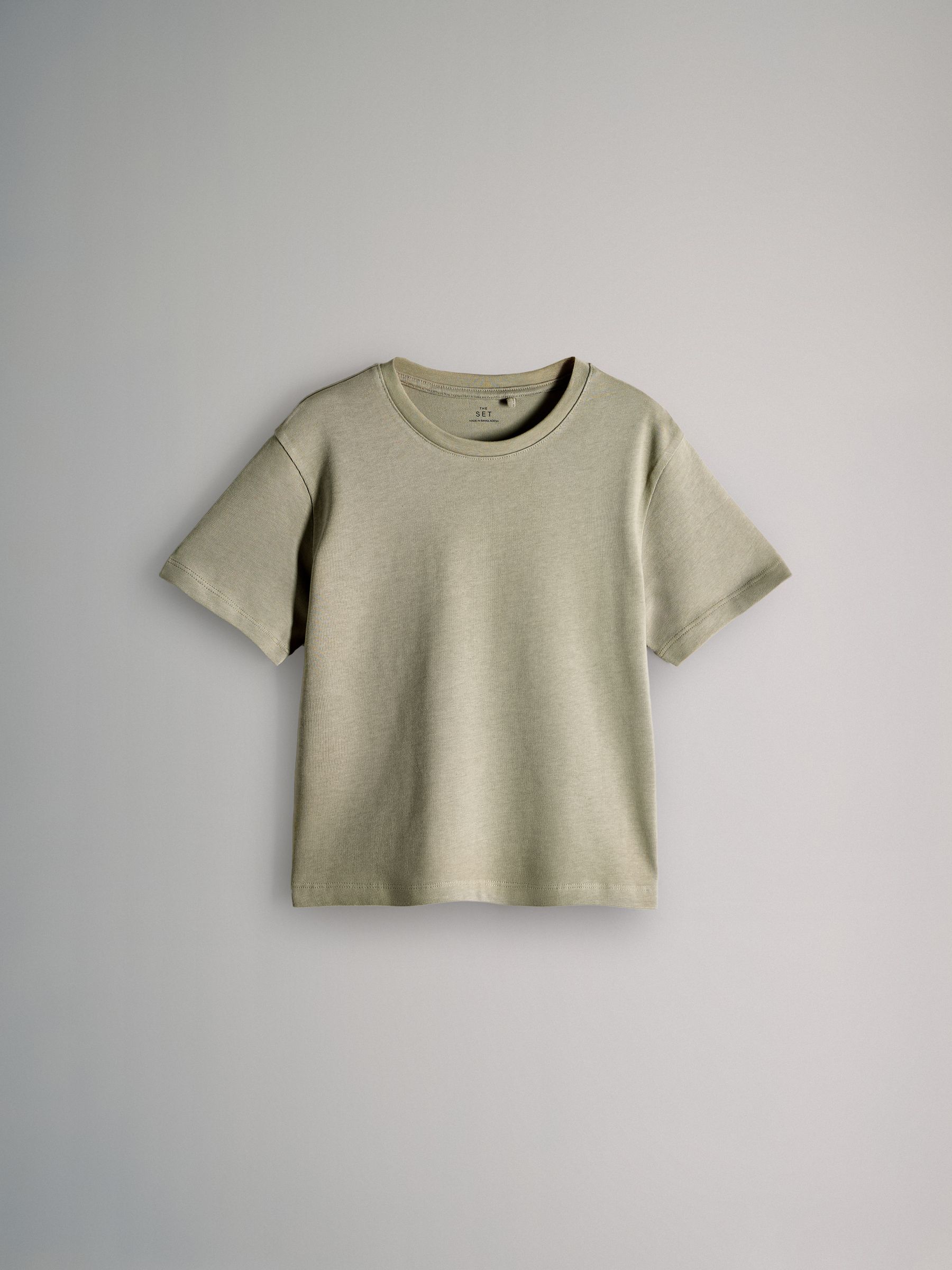 Black/Grey Marl/Green/White - 4 Pack Oversized Short Sleeve Heavyweight Cotton T-Shirts - Image 10 of 12