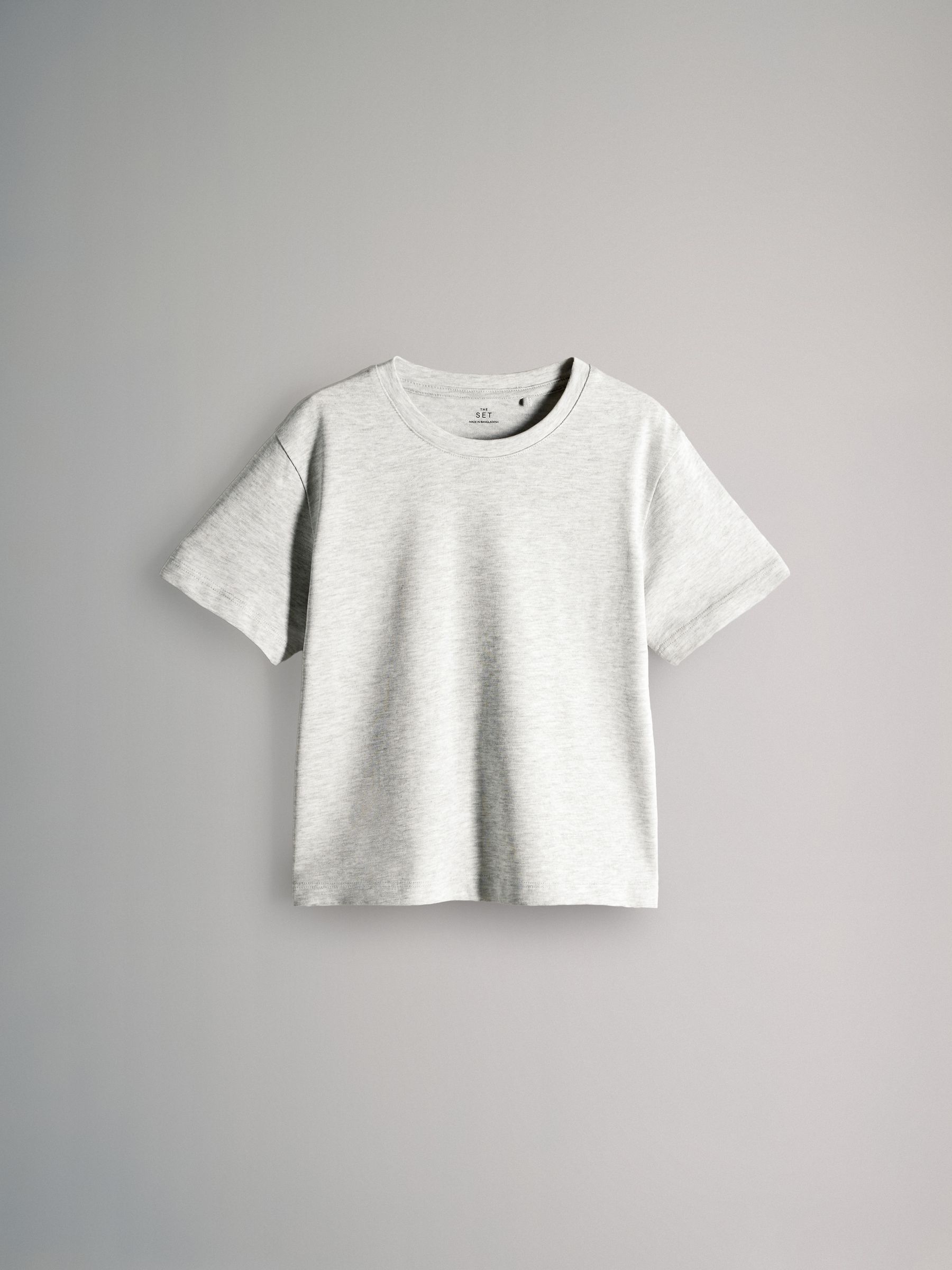 Black/Grey Marl/Green/White - 4 Pack Oversized Short Sleeve Heavyweight Cotton T-Shirts - Image 7 of 12