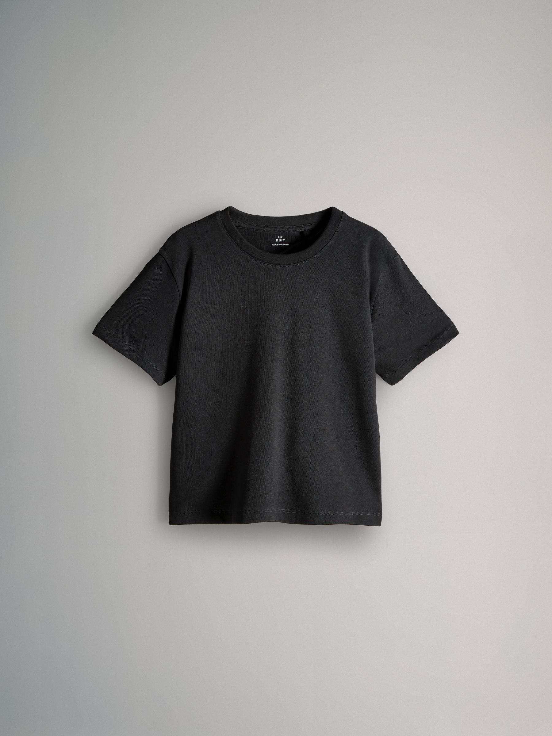 Black/Grey Marl/Green/White - 4 Pack Oversized Short Sleeve Heavyweight Cotton T-Shirts - Image 9 of 12