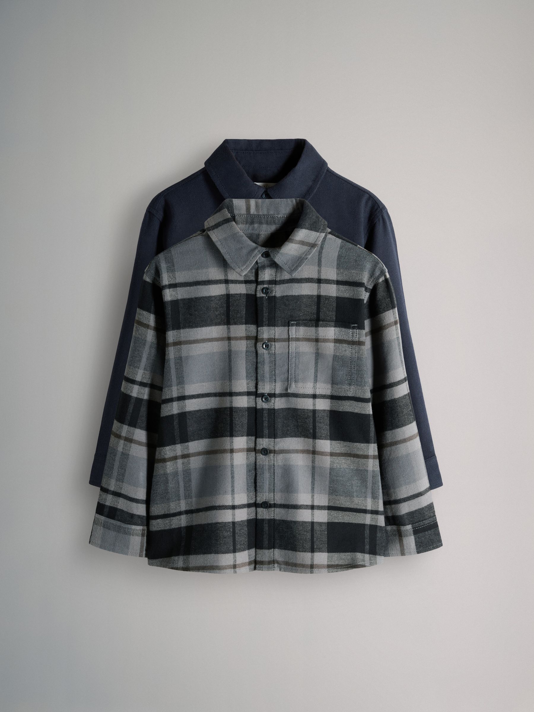 2 Pack Brushed Cotton Flannel Shirts - Image 1 of 5 2 Pack Brushed Cotton Flannel Shirts - Image 1 of 5