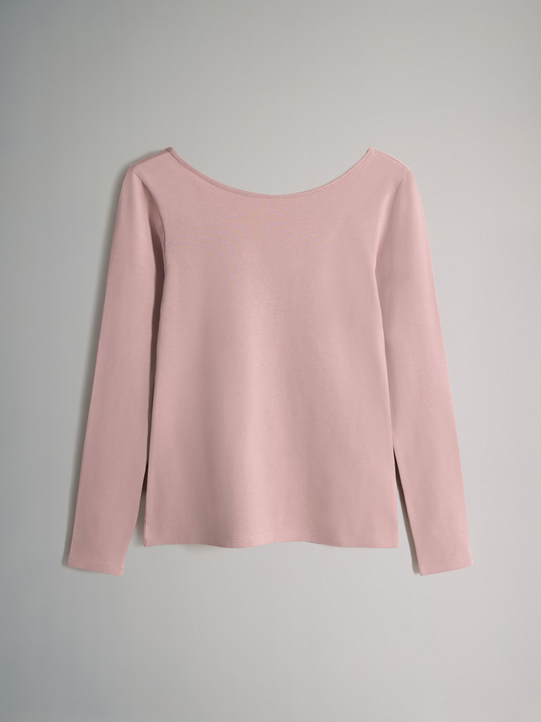 Navy Blue/Chocolate Brown/Dark Red/Mid Pink - 4 Pack Scoop Back Long Sleeved T-Shirts - Image 2 of 7