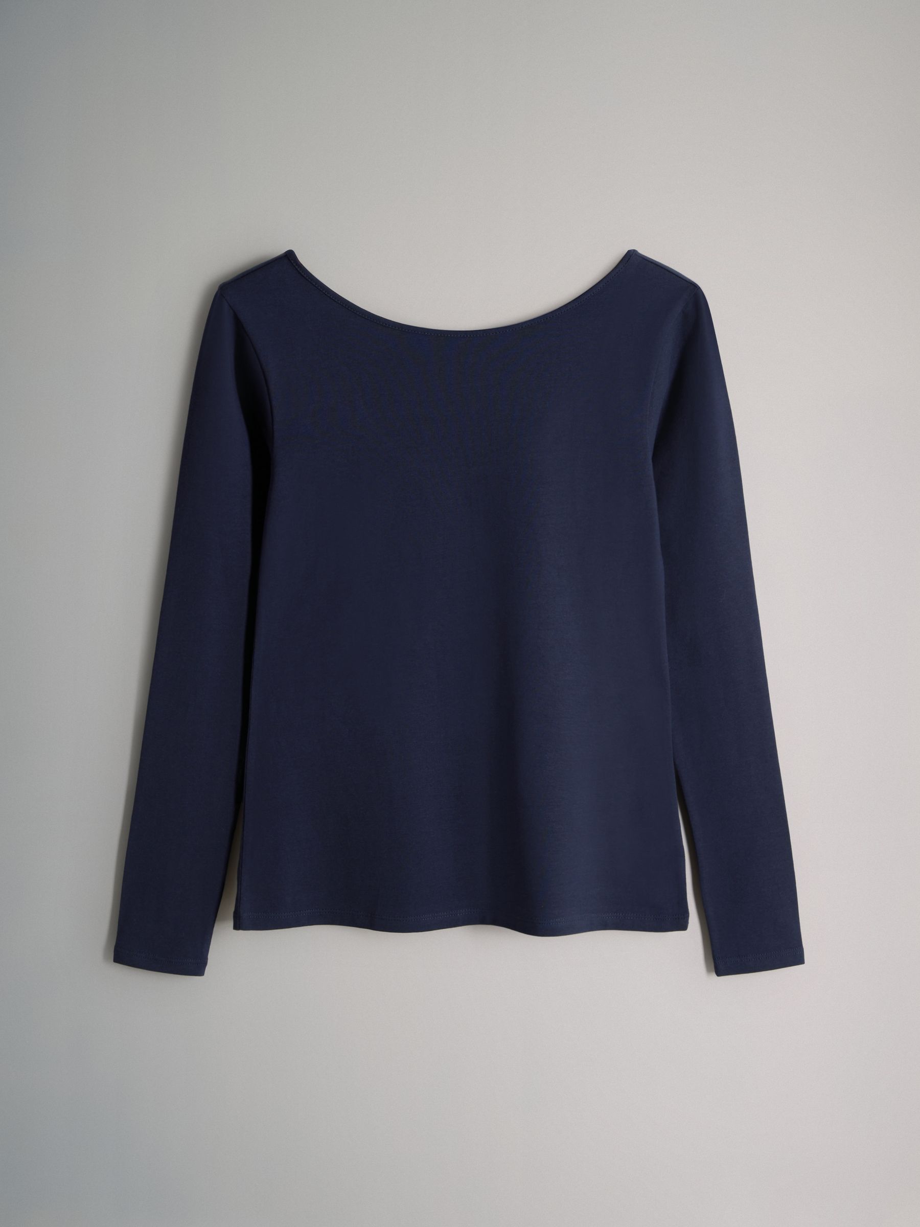Navy Blue/Chocolate Brown/Dark Red/Mid Pink - 4 Pack Scoop Back Long Sleeved T-Shirts - Image 4 of 7