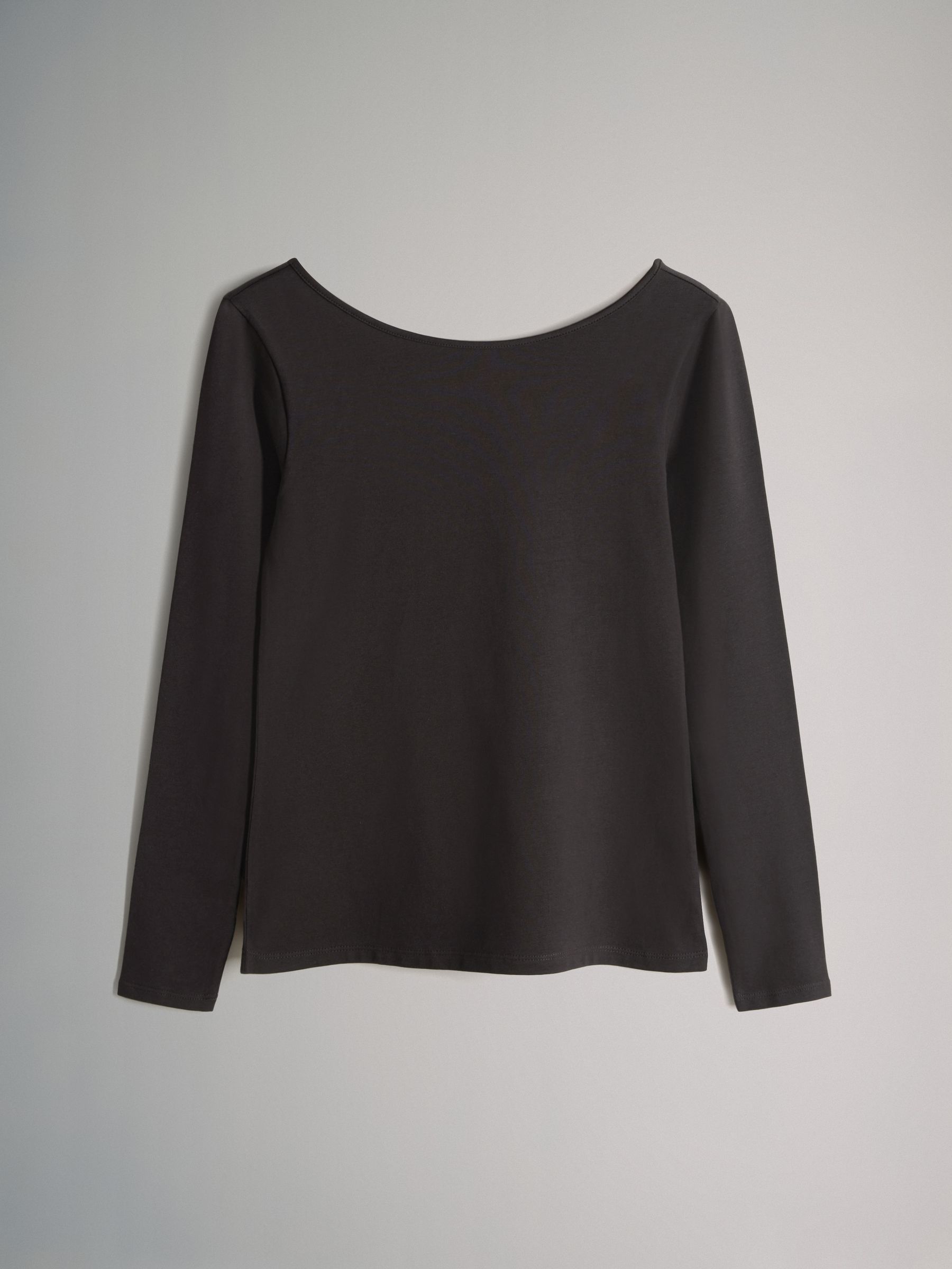 Navy Blue/Chocolate Brown/Dark Red/Mid Pink - 4 Pack Scoop Back Long Sleeved T-Shirts - Image 5 of 7