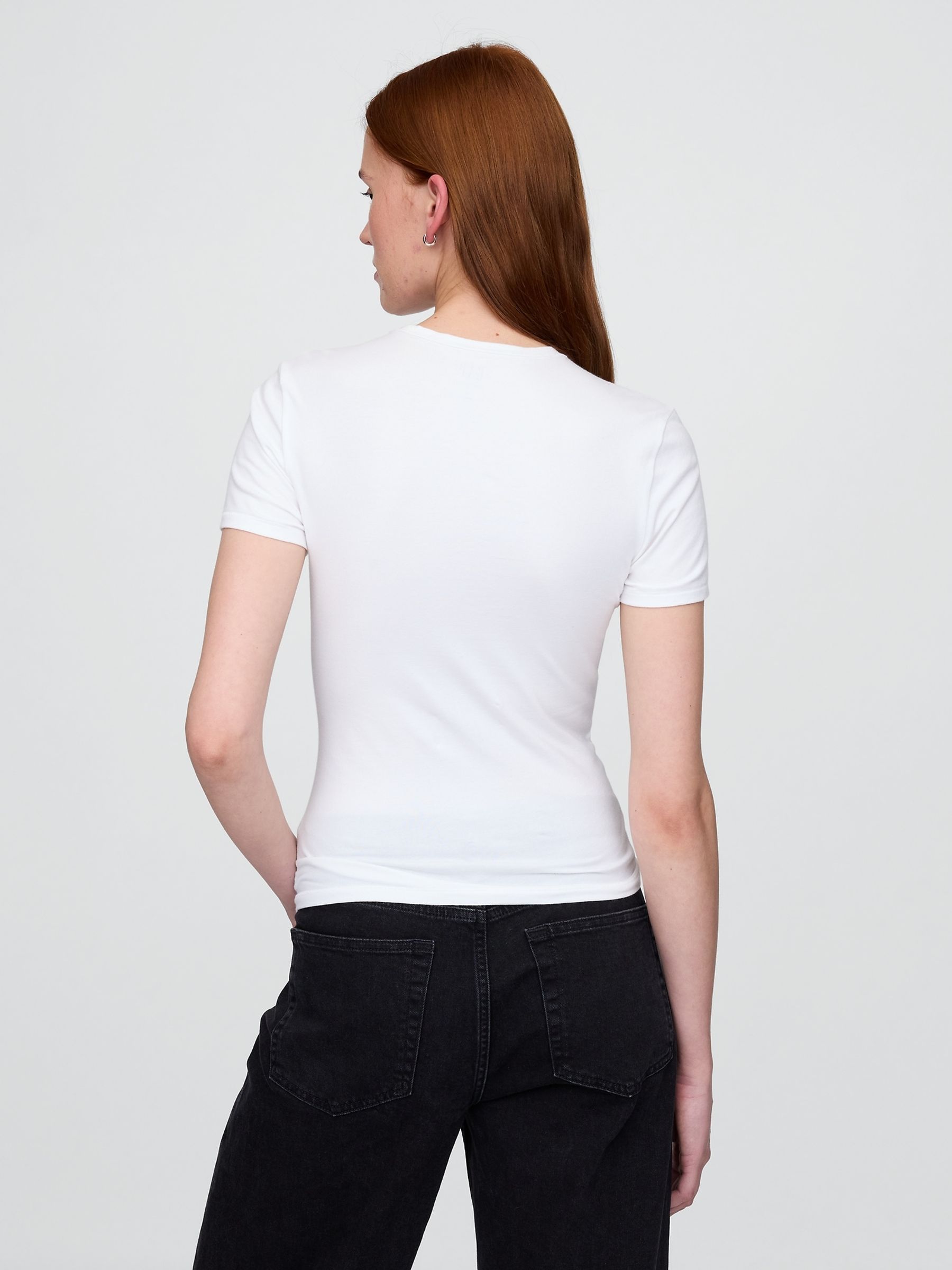 White Close Knit Jersey T-Shirt - Image 2 of 5