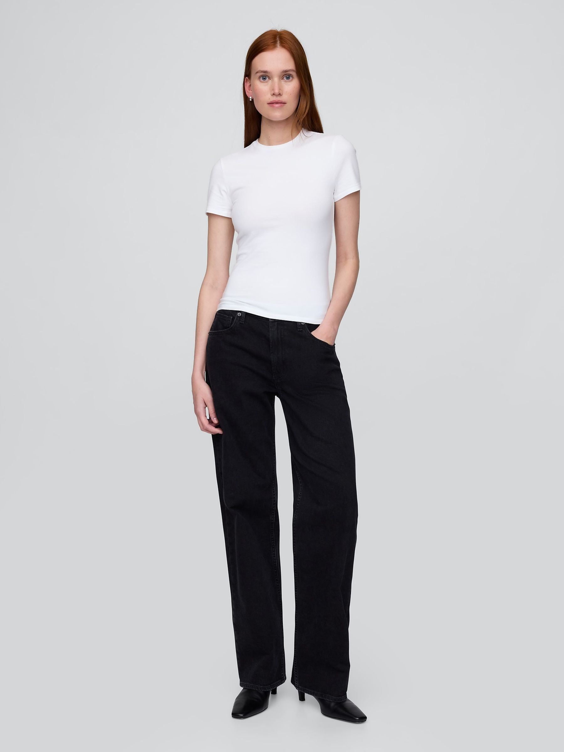 White Close Knit Jersey T-Shirt - Image 3 of 5