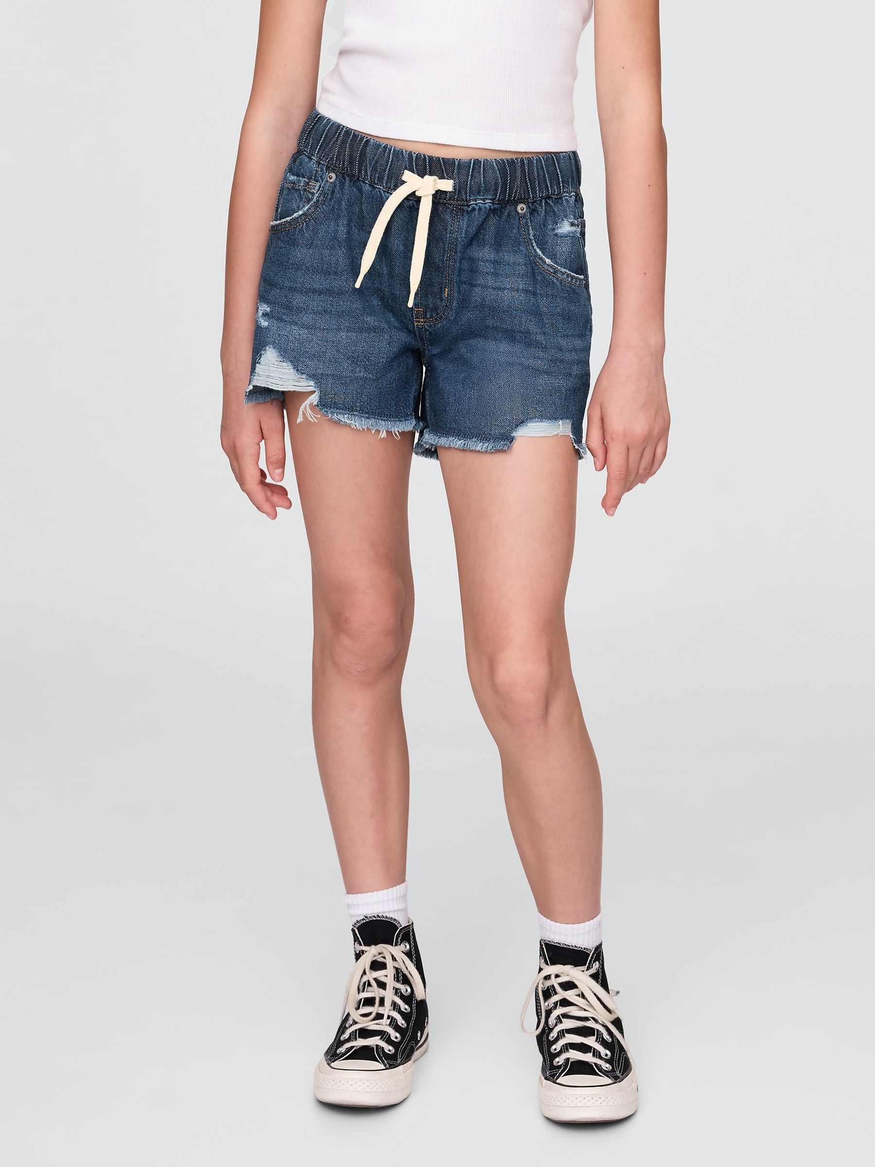 Blue UltraSoft Stride Easy Denim Shorts (4-13yrs) - Image 1 of 5