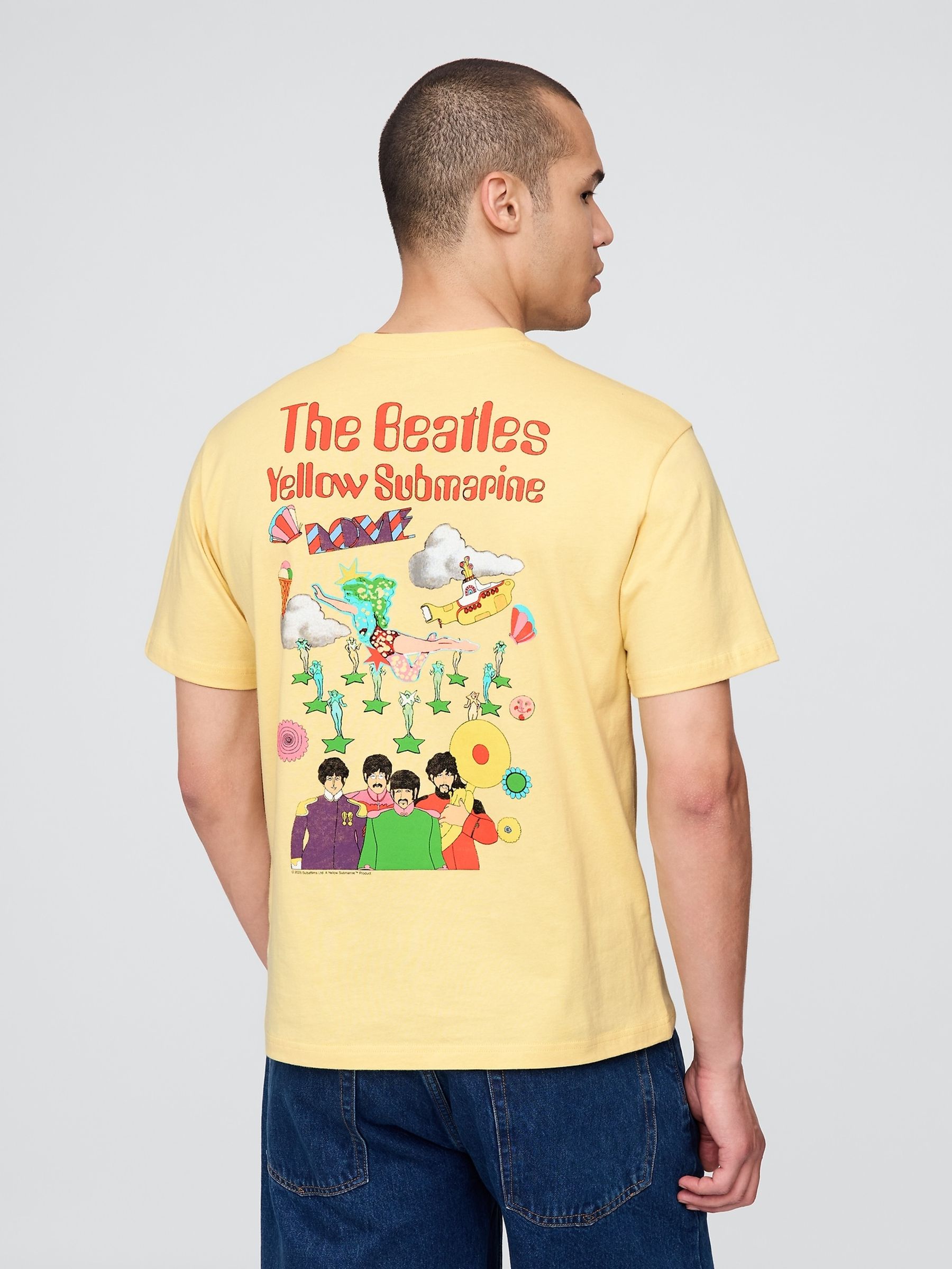 Yellow The Beatles Relaxed Graphic T-Shirt - Image 2 of 5