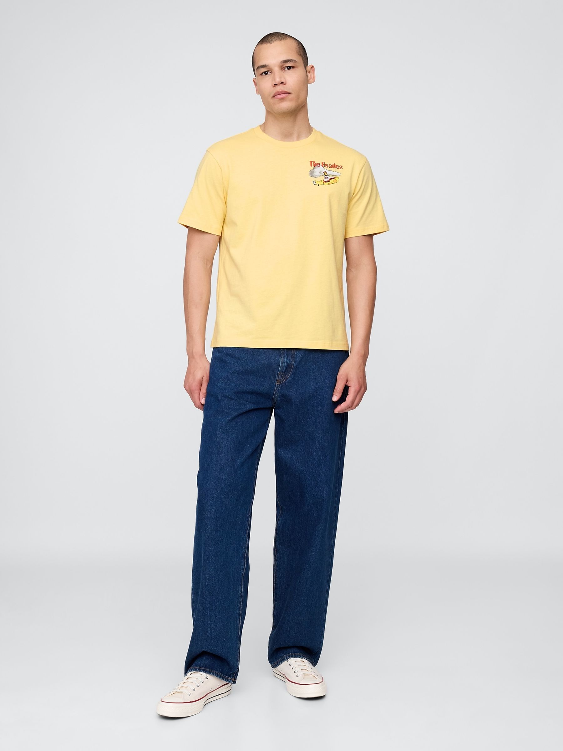Yellow The Beatles Relaxed Graphic T-Shirt - Image 3 of 5