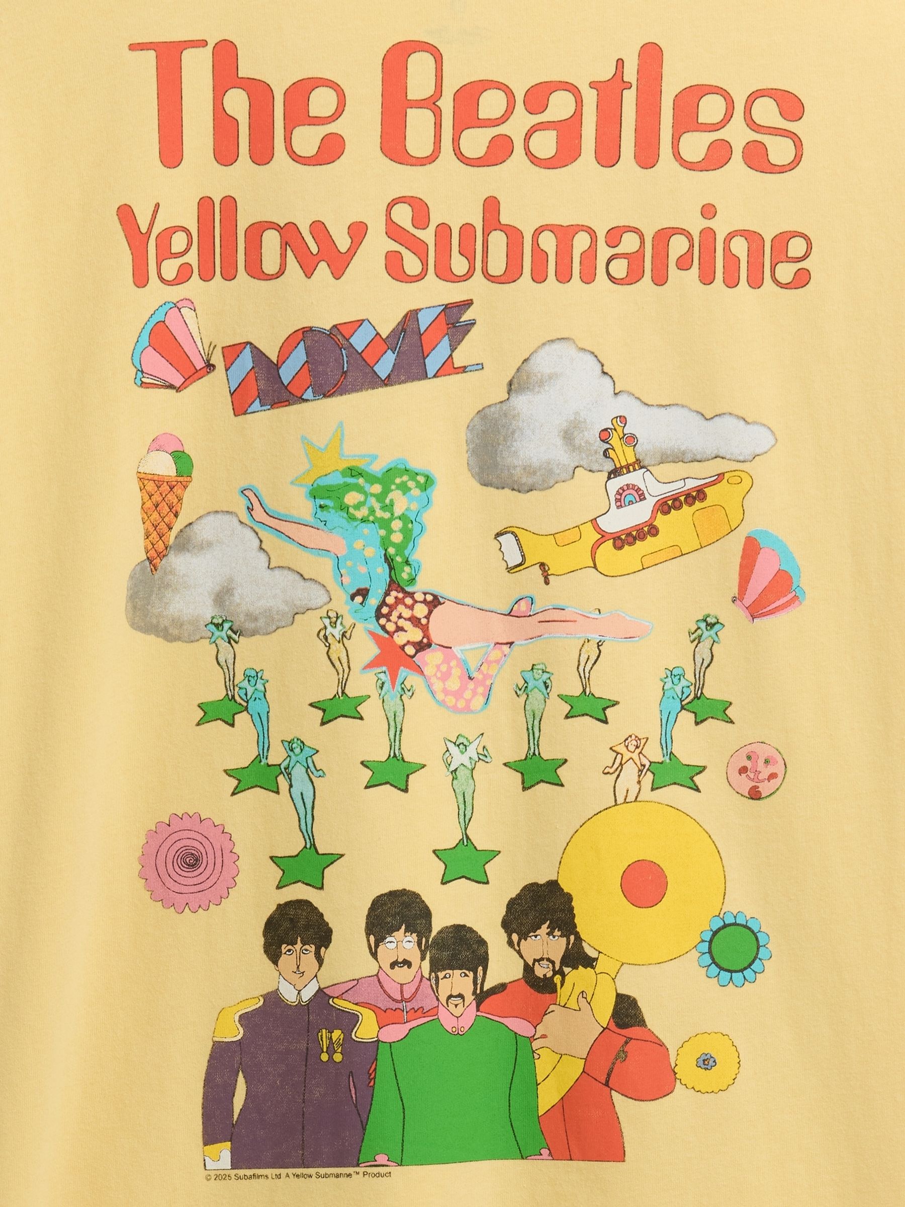 Yellow The Beatles Relaxed Graphic T-Shirt - Image 5 of 5