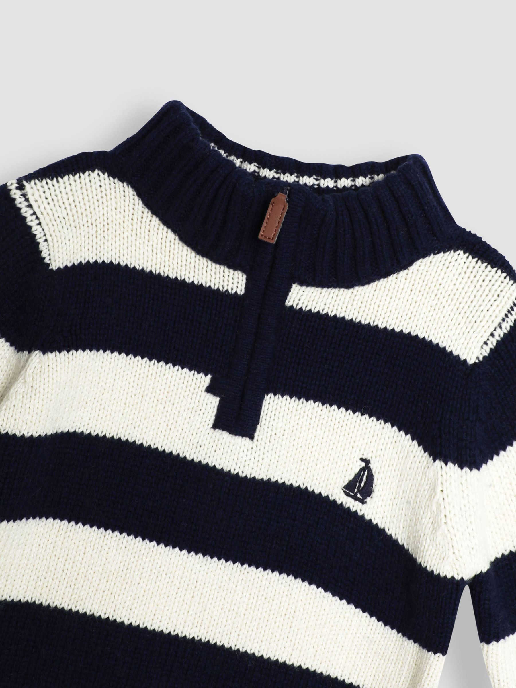 Blue Classic Stripe Half Zip Jumper - Image 2 of 3