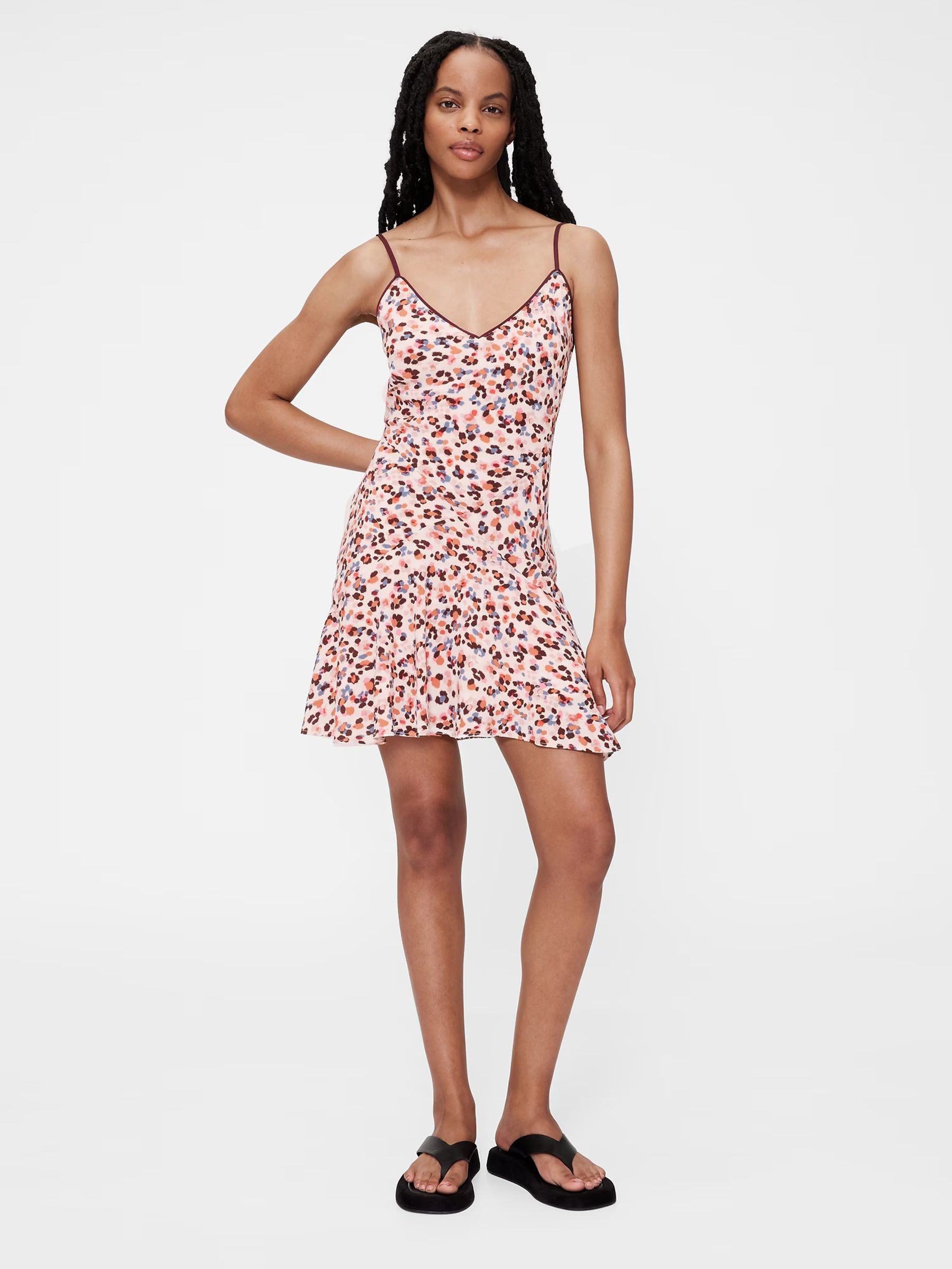 strapless open back dress Pink Checked Midi Dress – Mint Velvet main image 0
