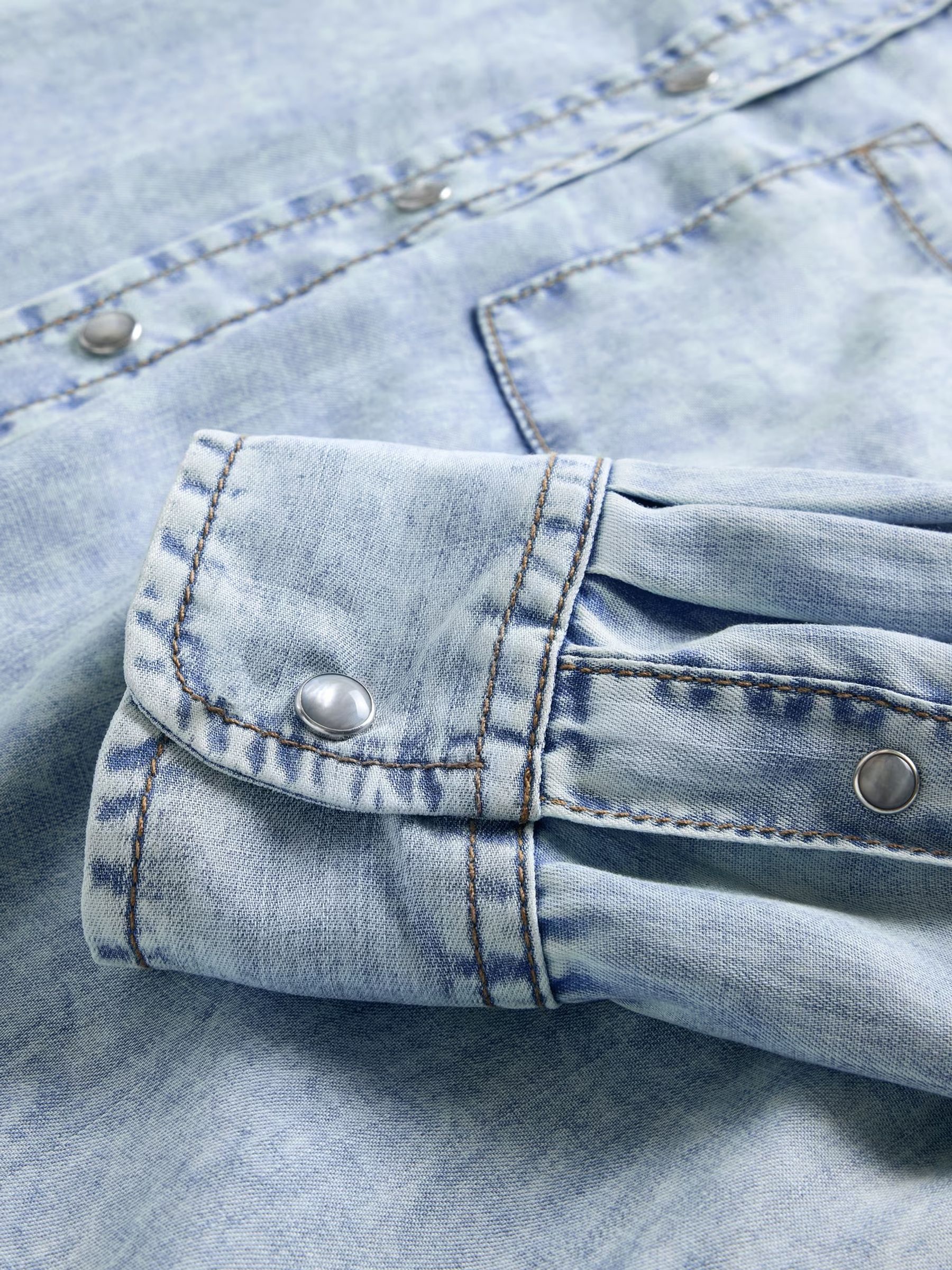 GapStudio Blue Draped Denim Shirt Dress - Image 8 of 8