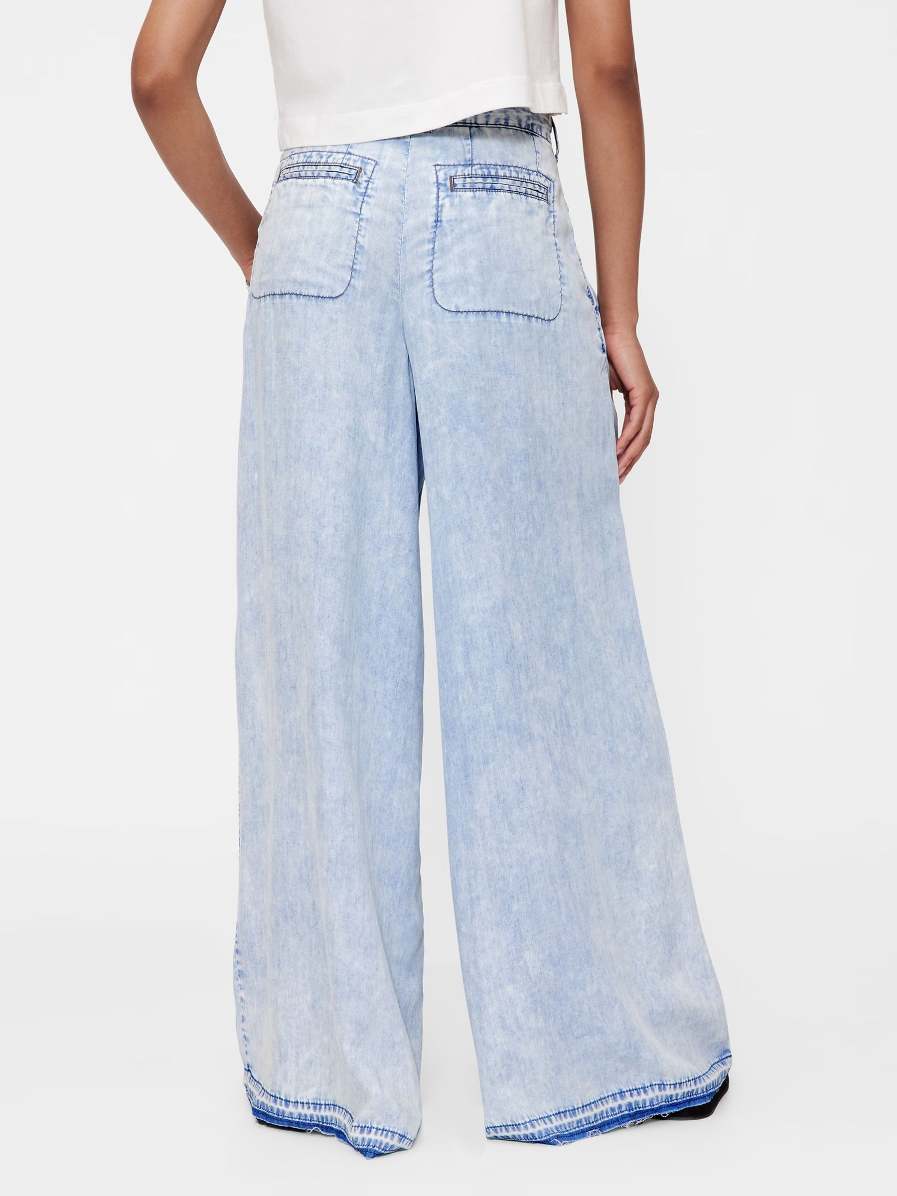 GapStudio Blue High Rise Draped Denim Jeans - Image 4 of 6