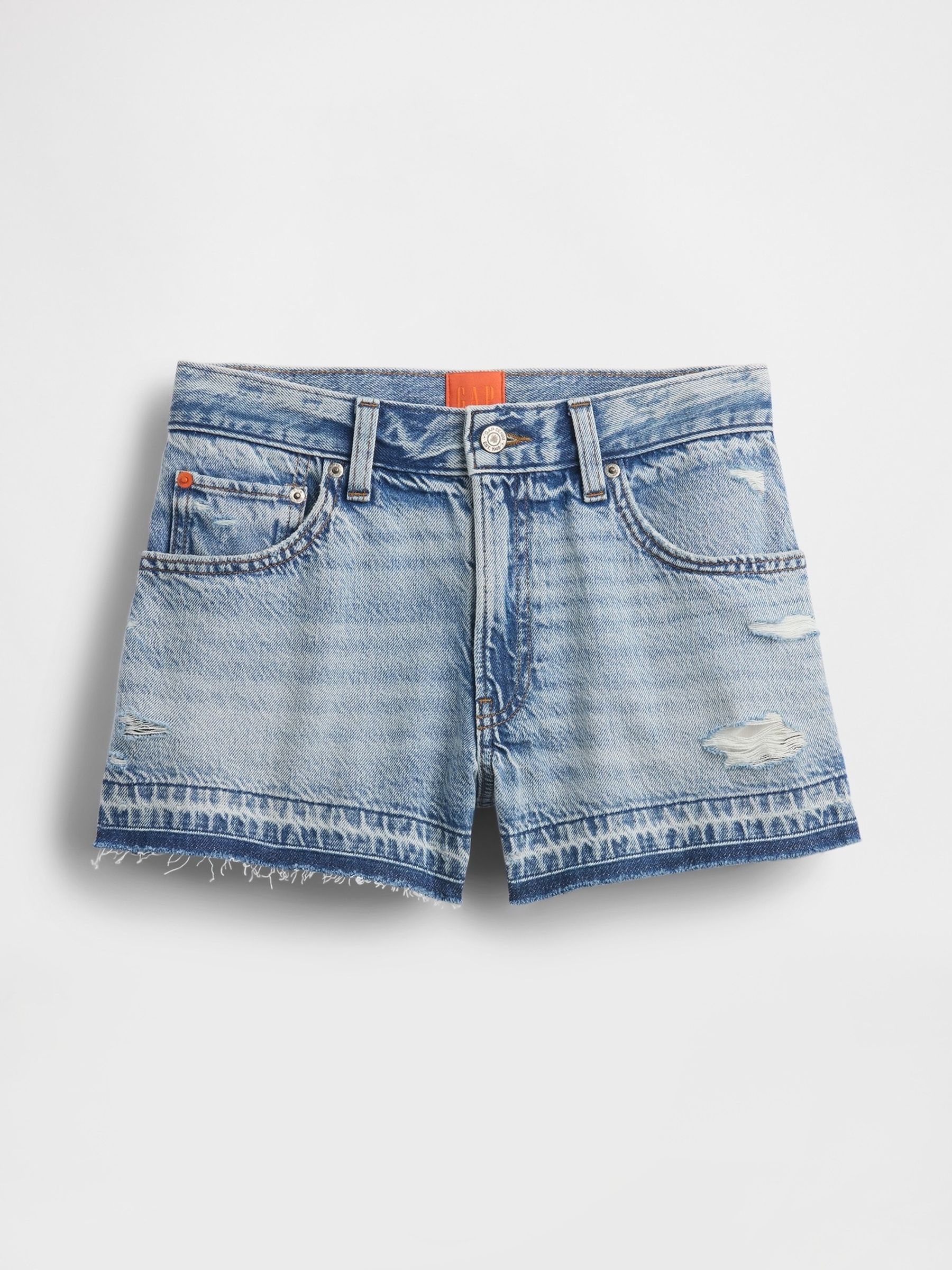 GapStudio Blue Low Rise Stride Denim Shorts - Image 7 of 8