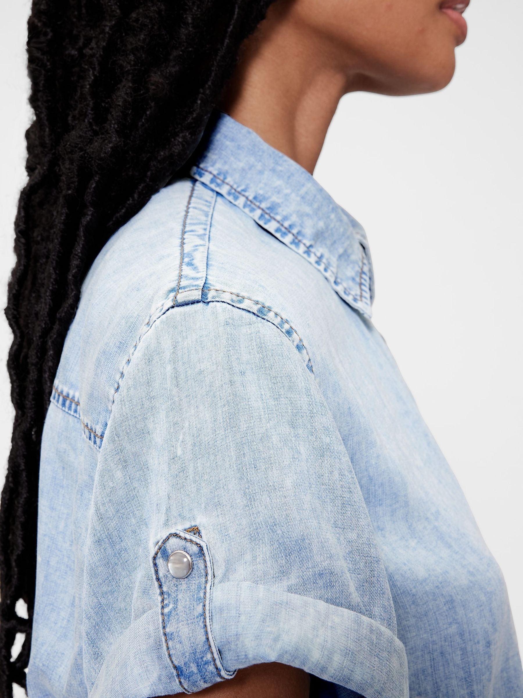 GapStudio Blue Draped Denim Playsuit - Image 6 of 6