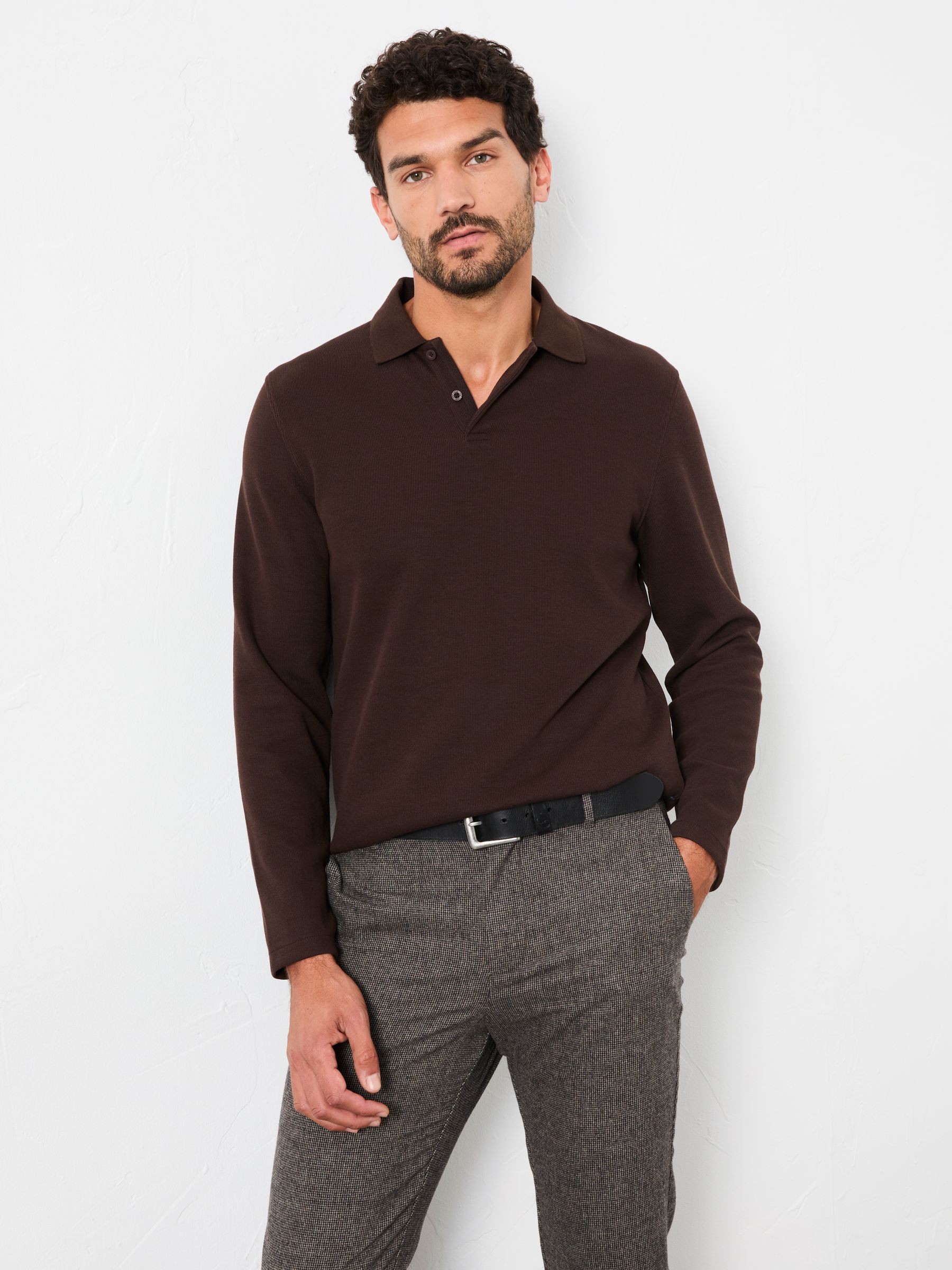 Long Sleeve Ribbed Polo