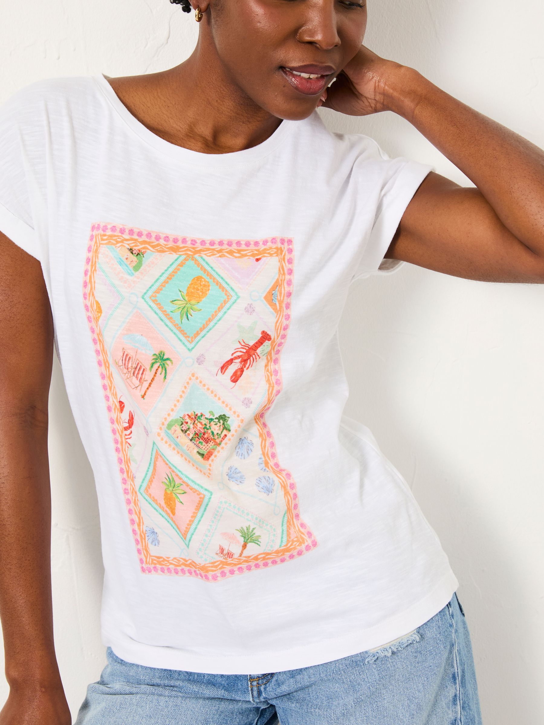 Ivy White Postcard Graphic T-Shirt - Image 3 of 5