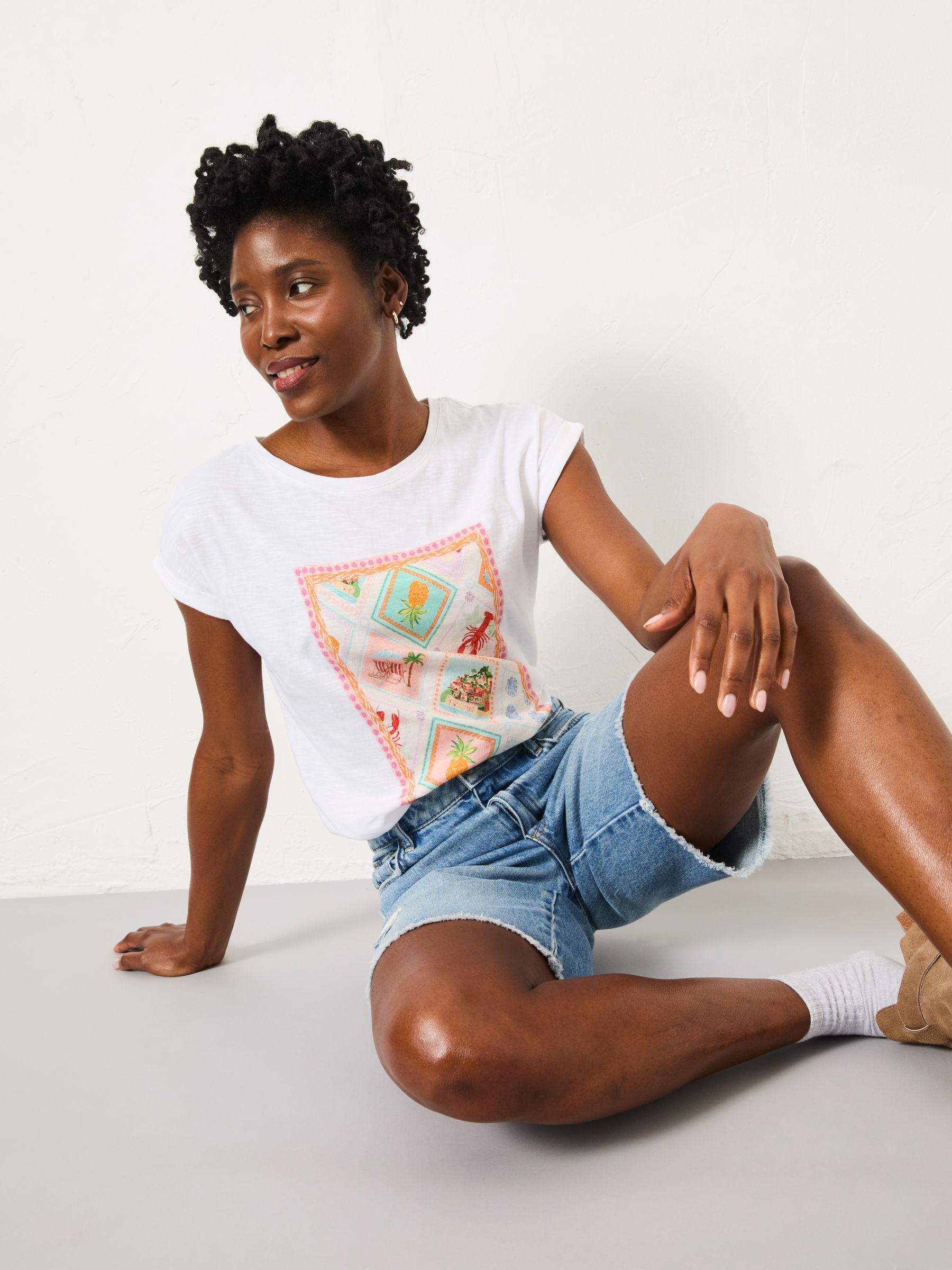Ivy White Postcard Graphic T-Shirt - Image 4 of 5